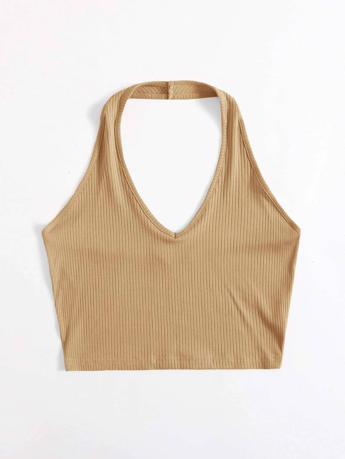     			Redamancii Women's Cotton Crop Top ( Beige )