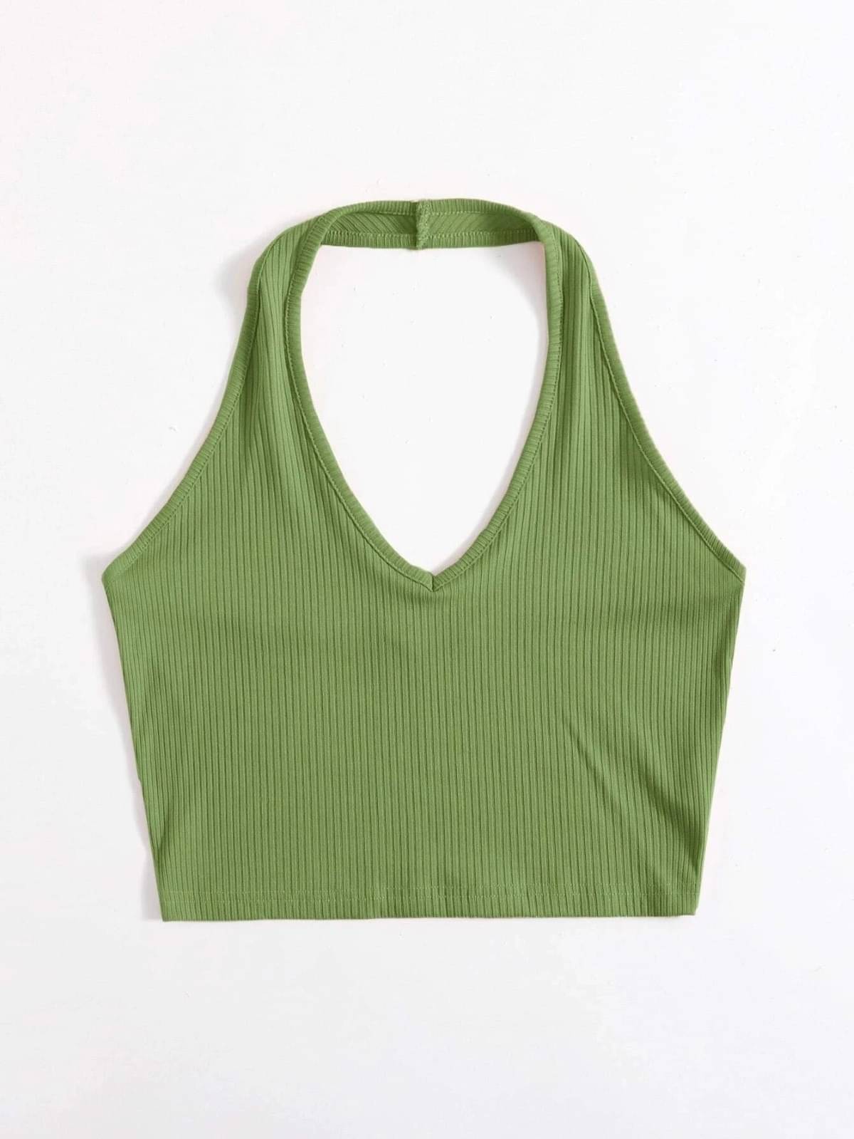     			Redamancii Women's Cotton Crop Top ( Green )