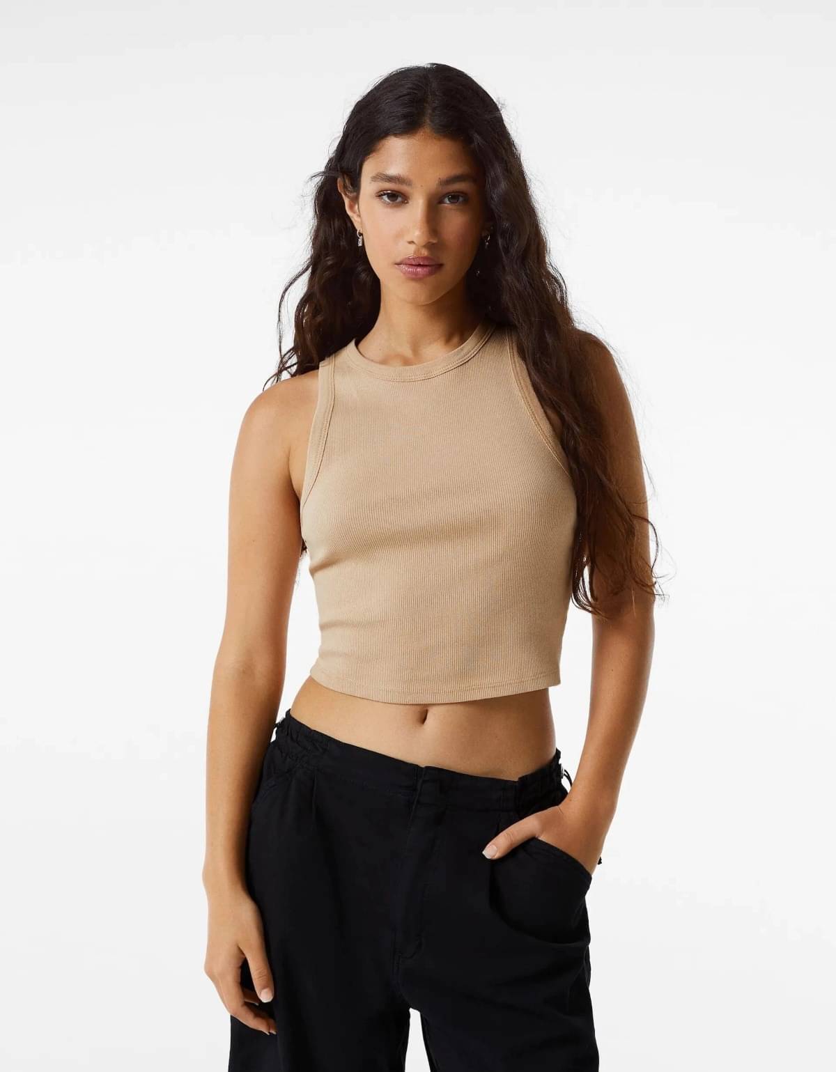     			Redamancii Women's Cotton Crop Top ( Beige )