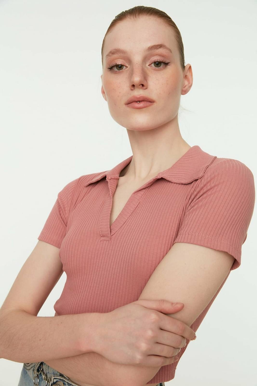 Redamancii Women's Cotton Crop Top ( Pink ) Redamancii Women's Cotton Crop Top ( Pink )