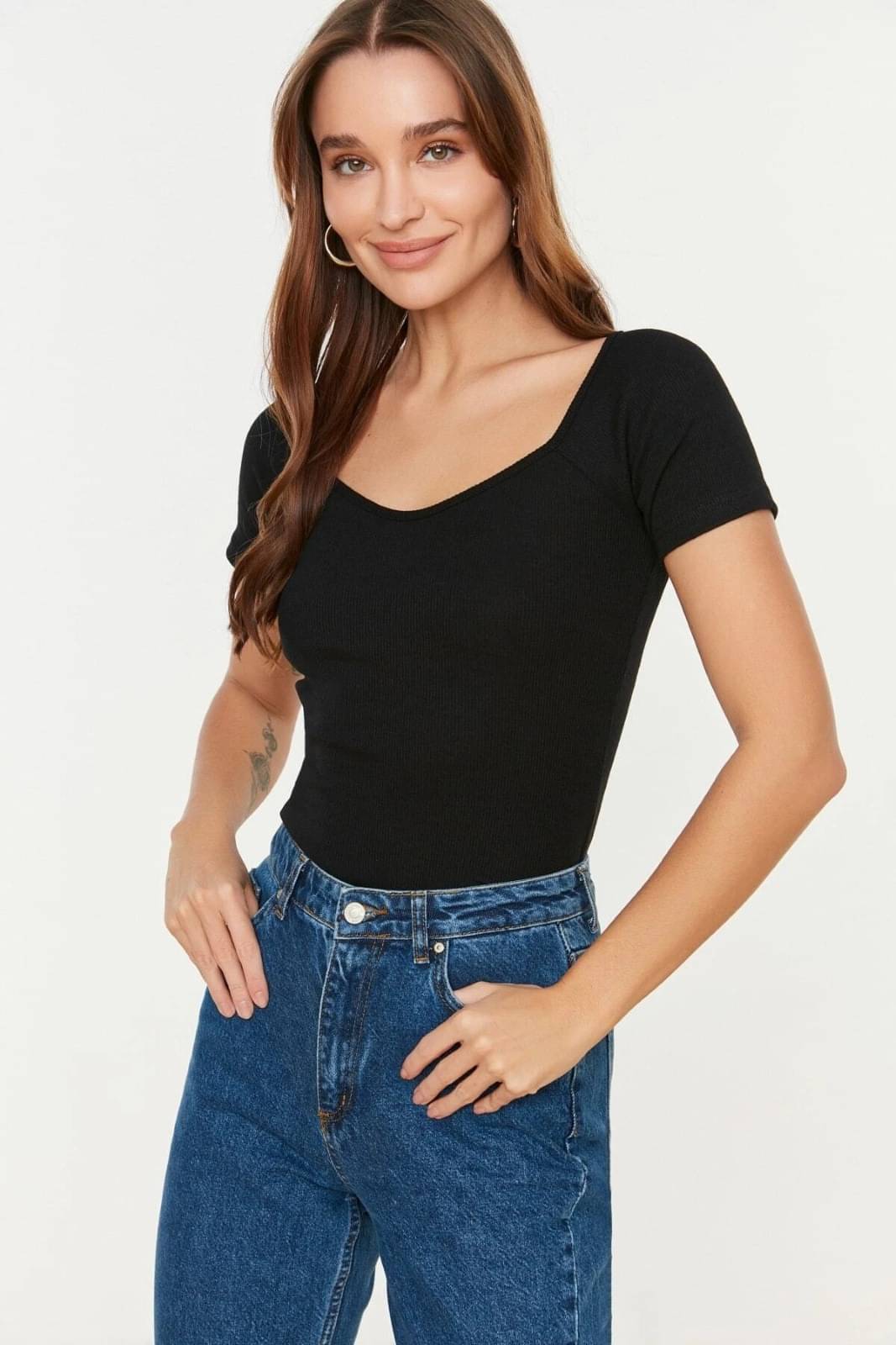 Redamancii Women's Cotton Regular Top ( Black ) Redamancii Women's Cotton Regular Top ( Black )