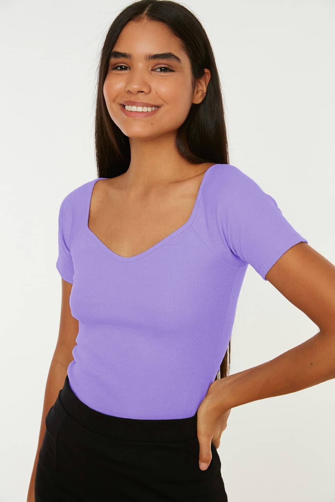 Redamancii Women's Cotton Regular Top ( Purple ) Redamancii Women's Cotton Regular Top ( Purple )