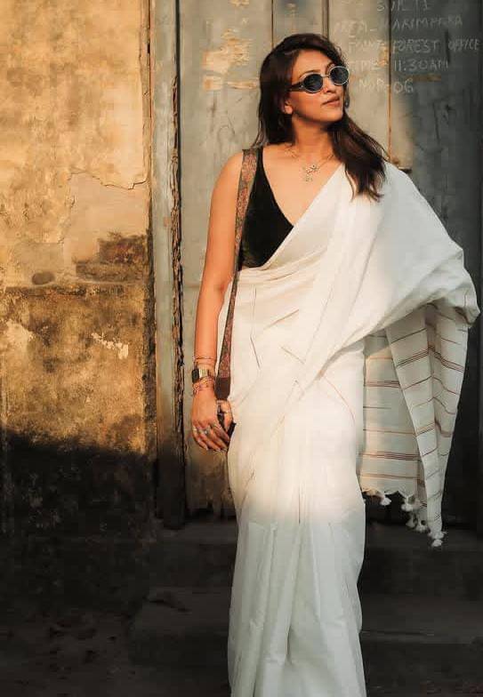     			SARADA HANDLOOM Cotton Woven Saree With Unstitched Blouse Piece ( White )