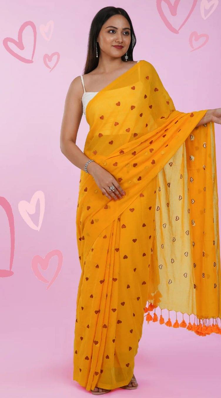    			SARADA HANDLOOM Cotton Woven Saree With Unstitched Blouse Piece ( Yellow )