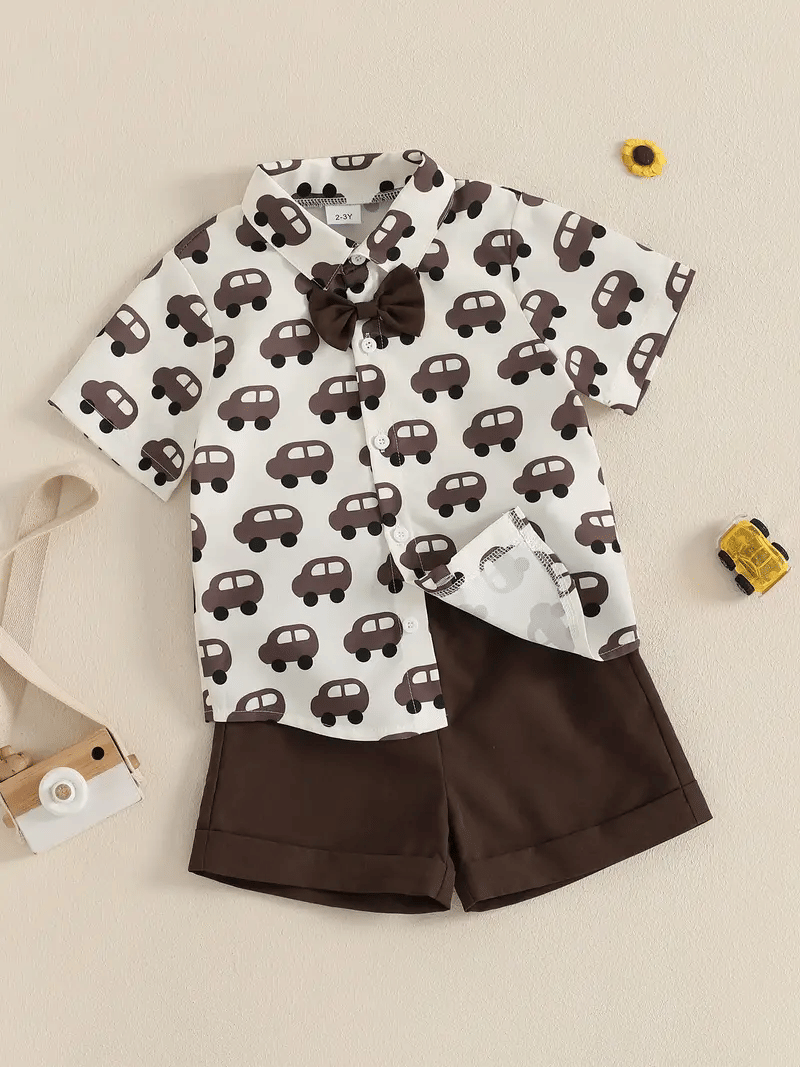     			SHREE VANKIYA HANUMANJI FASHION Pack of 1 Baby Boys Cotton Shirt & Shorts Set ( Brown )