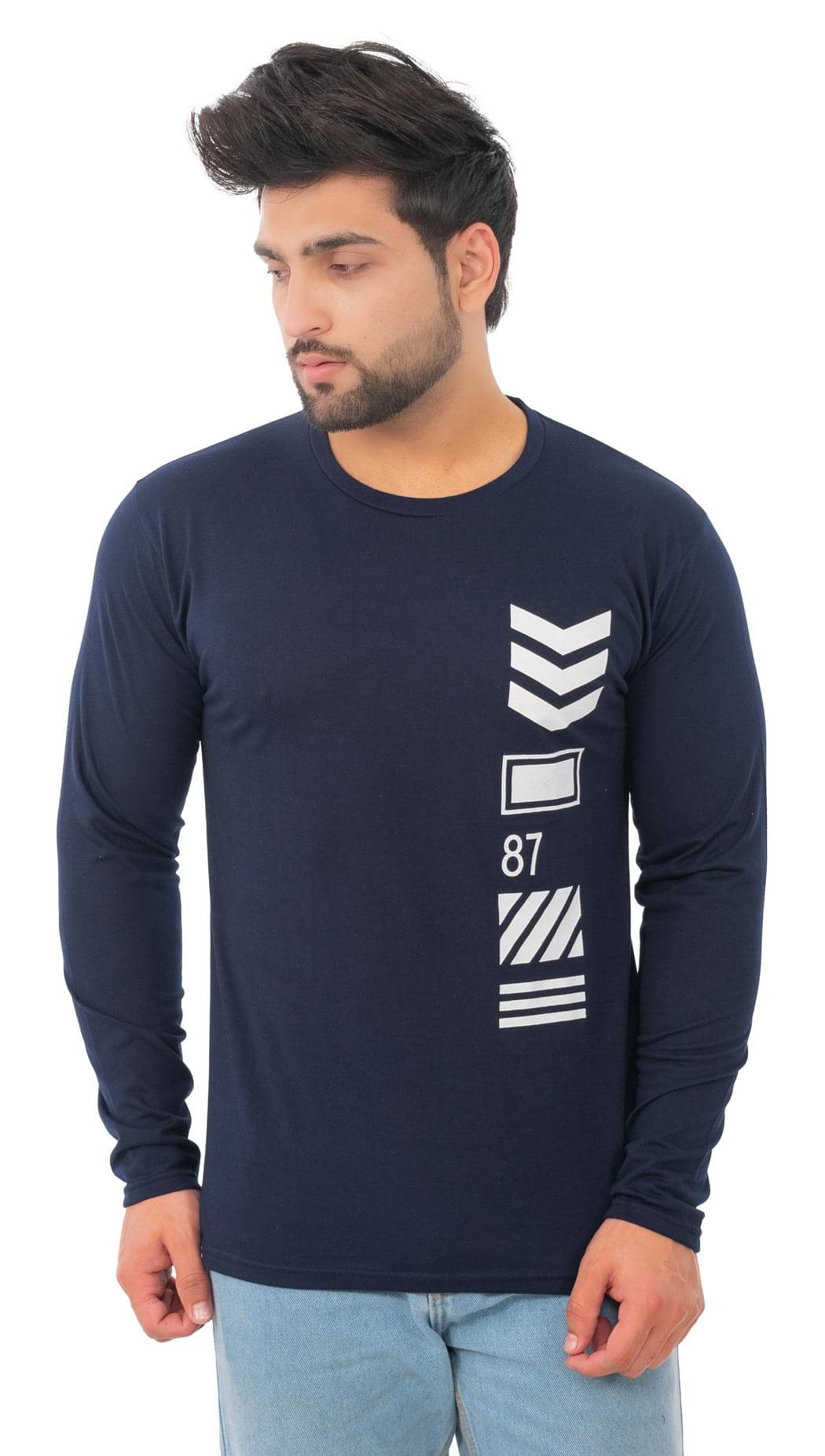 SKYBEN Men Cotton Blend Regular Fit Printed T-Shirt ( Navy ) SKYBEN Men Cotton Blend Regular Fit Printed T-Shirt ( Navy )