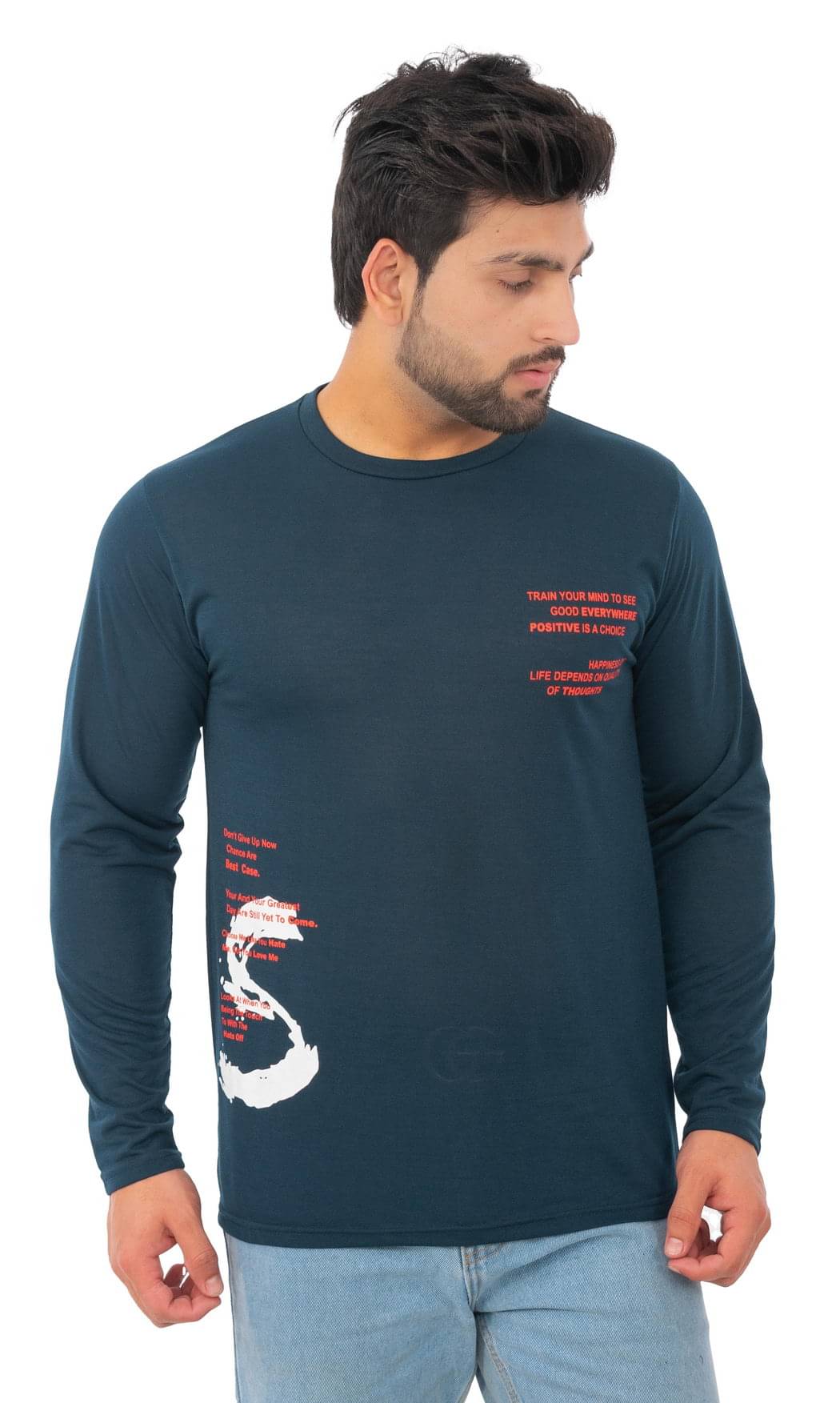 SKYBEN Men Cotton Blend Regular Fit Printed T-Shirt ( Turquoise ) SKYBEN Men Cotton Blend Regular Fit Printed T-Shirt ( Turquoise )