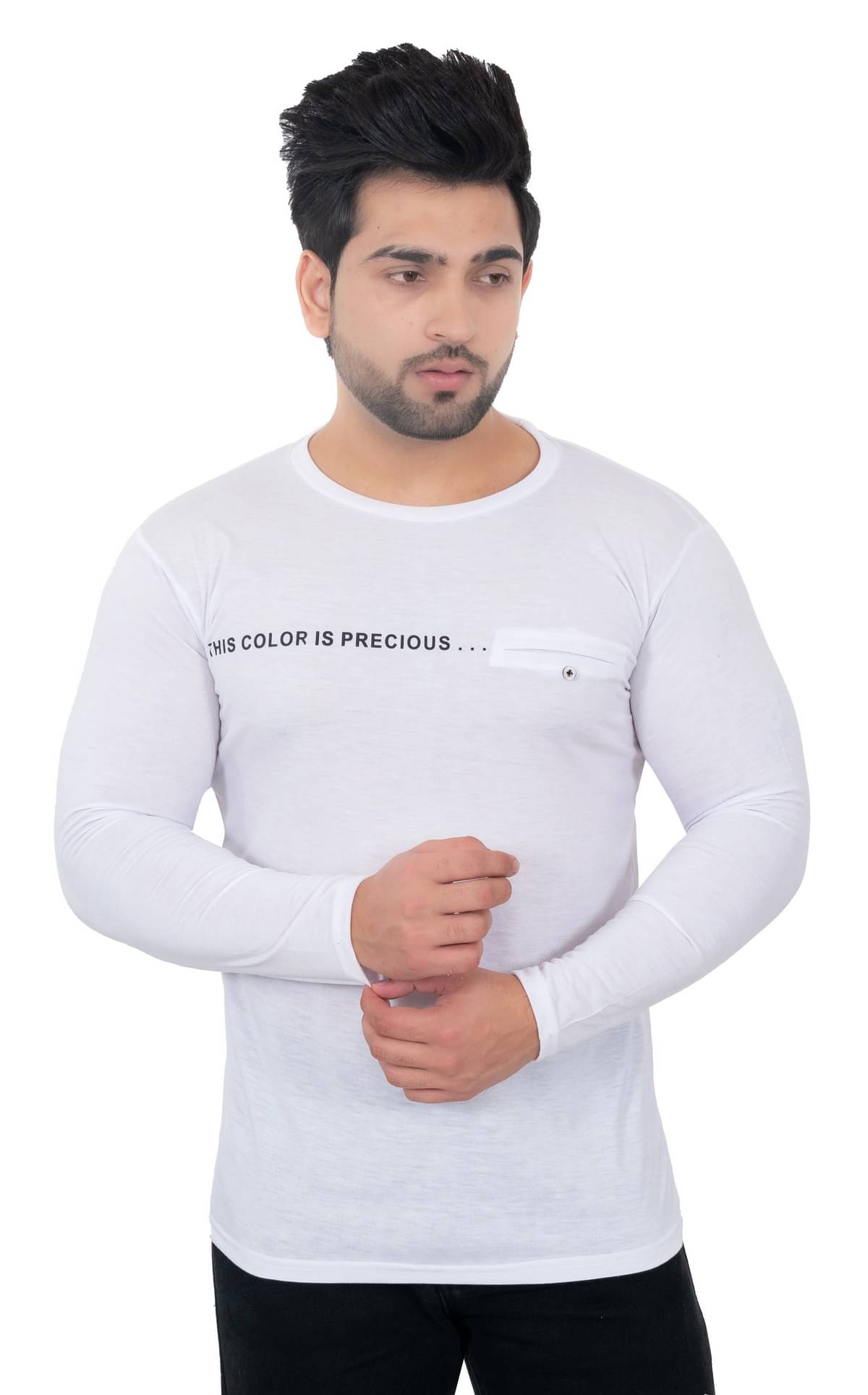 SKYBEN Men Cotton Blend Regular Fit Printed T-Shirt ( White ) SKYBEN Men Cotton Blend Regular Fit Printed T-Shirt ( White )