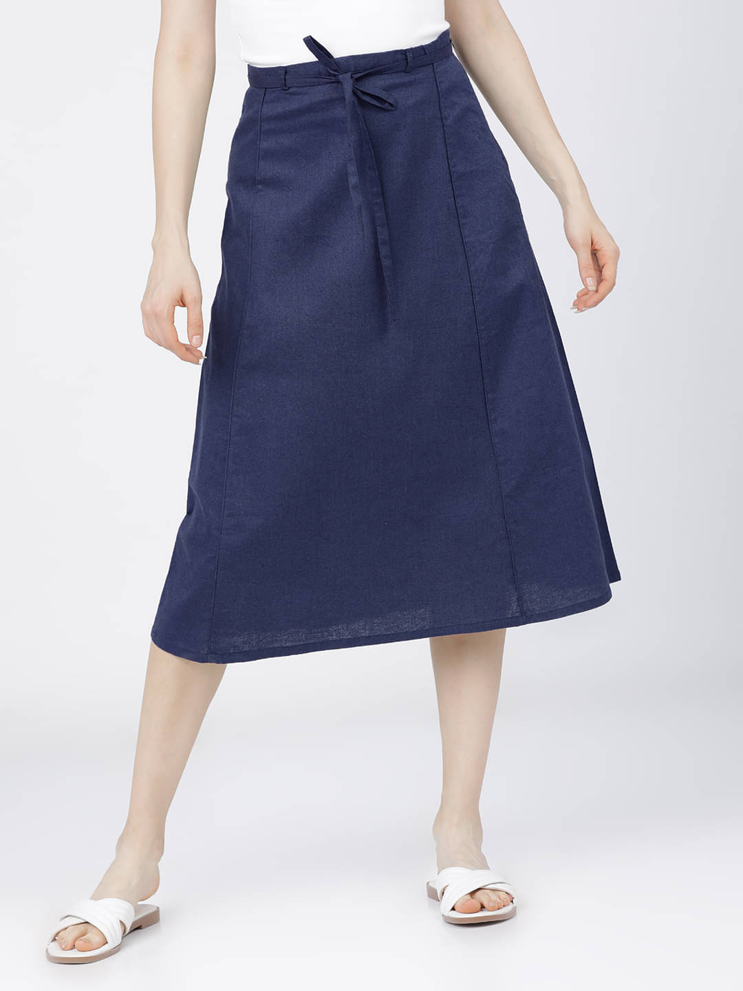 Tokyo Talkies Blue Cotton Women's A-Line Skirt ( Pack of 1 ) Tokyo Talkies Blue Cotton Women's A-Line Skirt ( Pack of 1 )