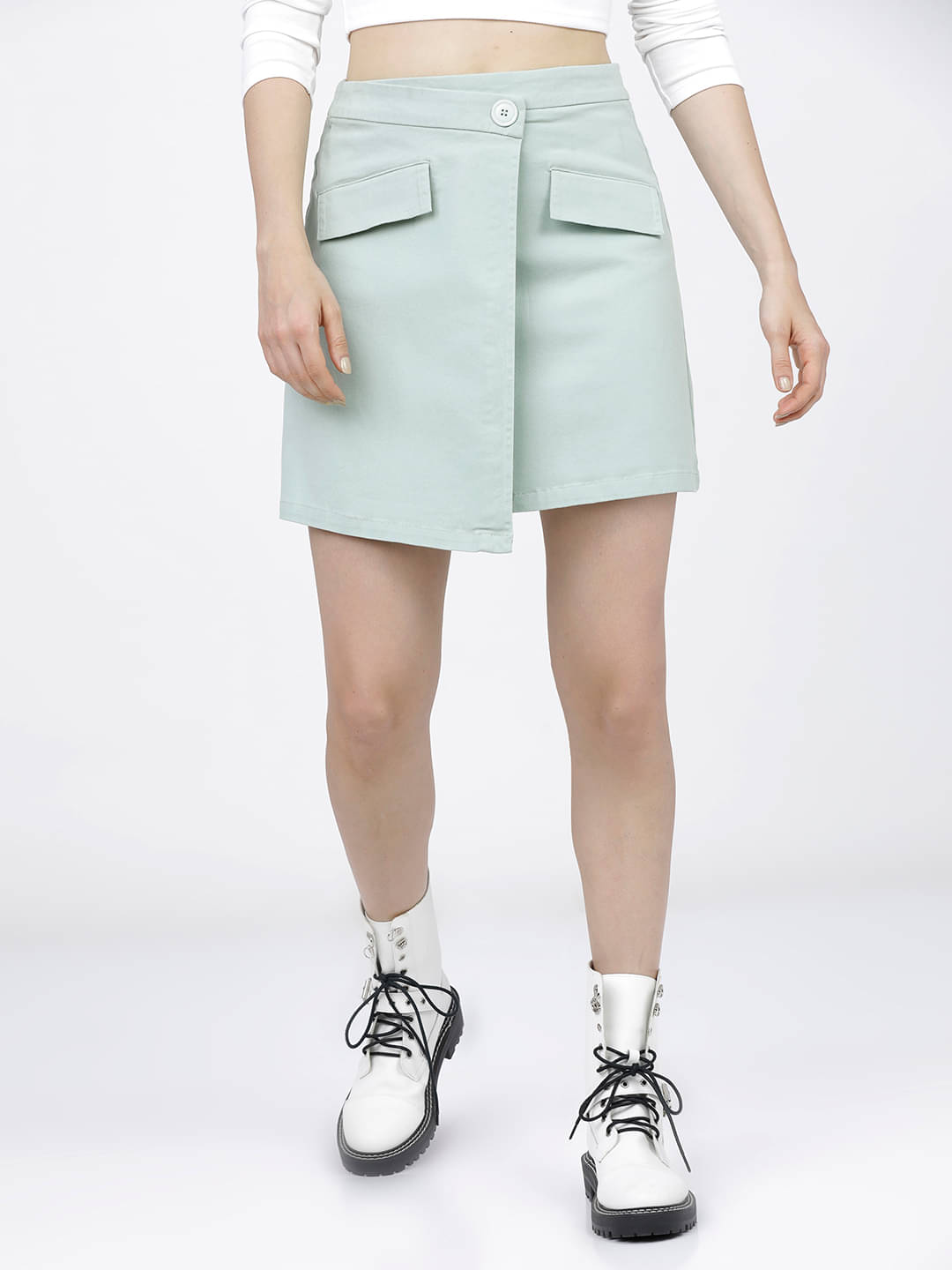     			Tokyo Talkies Green Cotton Women's Wrap Skirt ( Pack of 1 )