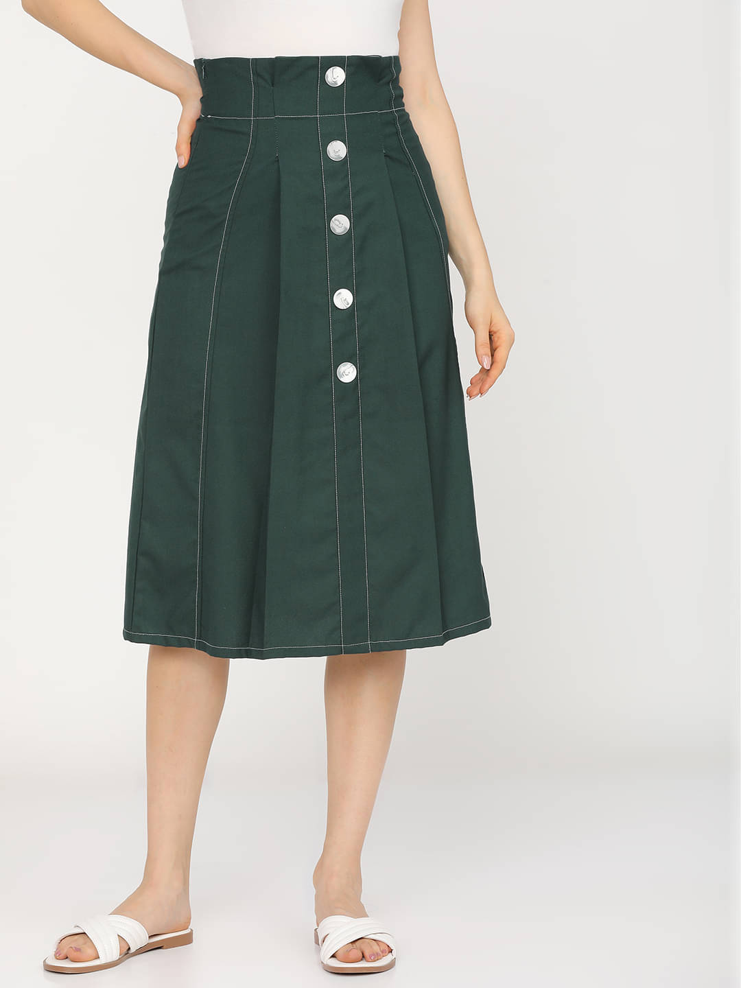     			Tokyo Talkies Green Polyester Women's A-Line Skirt ( Pack of 1 )