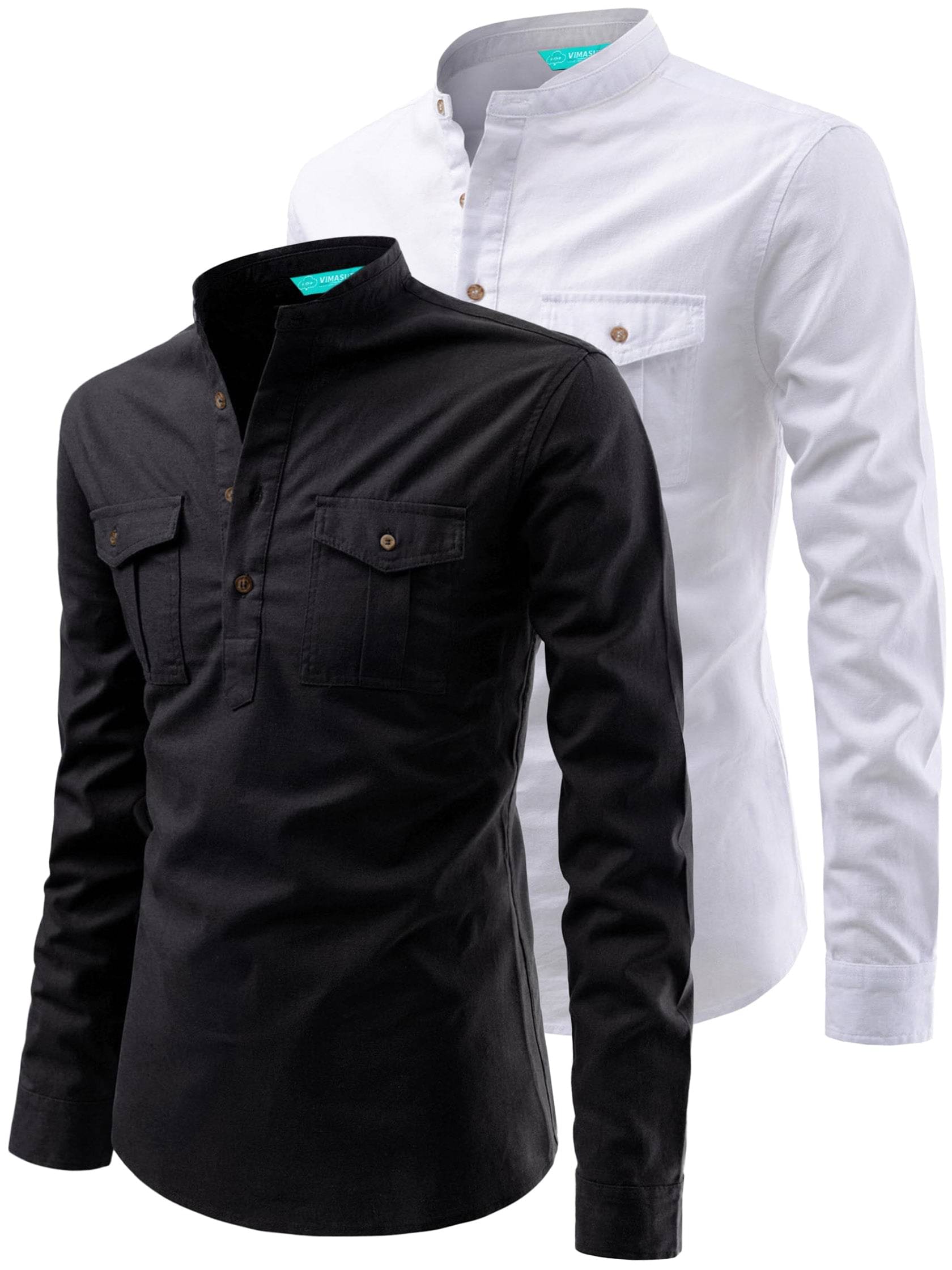VIMASUTI Black Cotton Men's Regular Kurta ( Pack of 2 ) VIMASUTI Black Cotton Men's Regular Kurta ( Pack of 2 )