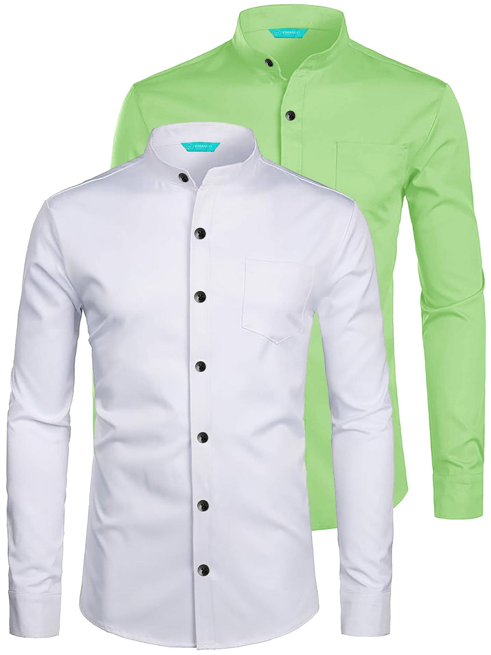 VIMASUTI Cotton Blend Slim Fit Solids Full Sleeves Men's Casual Shirt - Sea Green ( Pack of 2 ) VIMASUTI Cotton Blend Slim Fit Solids Full Sleeves Men's Casual Shirt - Sea Green ( Pack of 2 )
