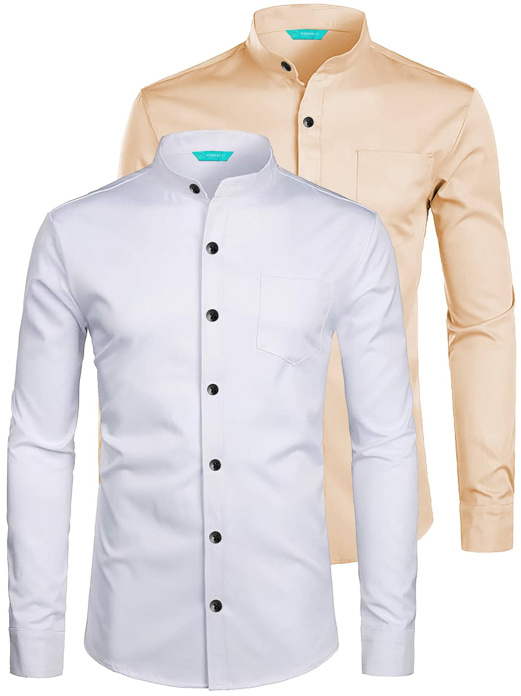 VIMASUTI Cotton Blend Slim Fit Solids Full Sleeves Men's Casual Shirt - Orange ( Pack of 2 ) VIMASUTI Cotton Blend Slim Fit Solids Full Sleeves Men's Casual Shirt - Orange ( Pack of 2 )