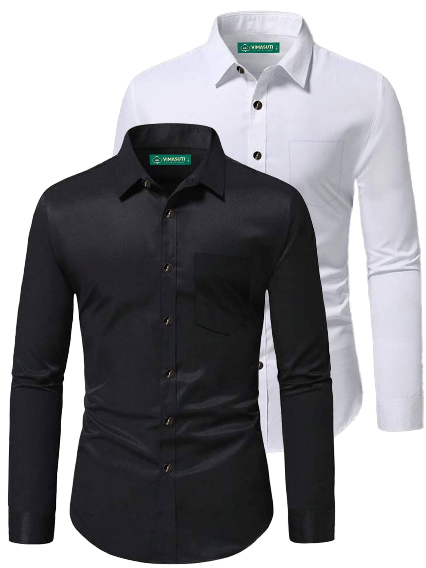 VIMASUTI Cotton Blend Slim Fit Full Sleeves Men's Formal Shirt - White ( Pack of 2 ) VIMASUTI Cotton Blend Slim Fit Full Sleeves Men's Formal Shirt - White ( Pack of 2 )