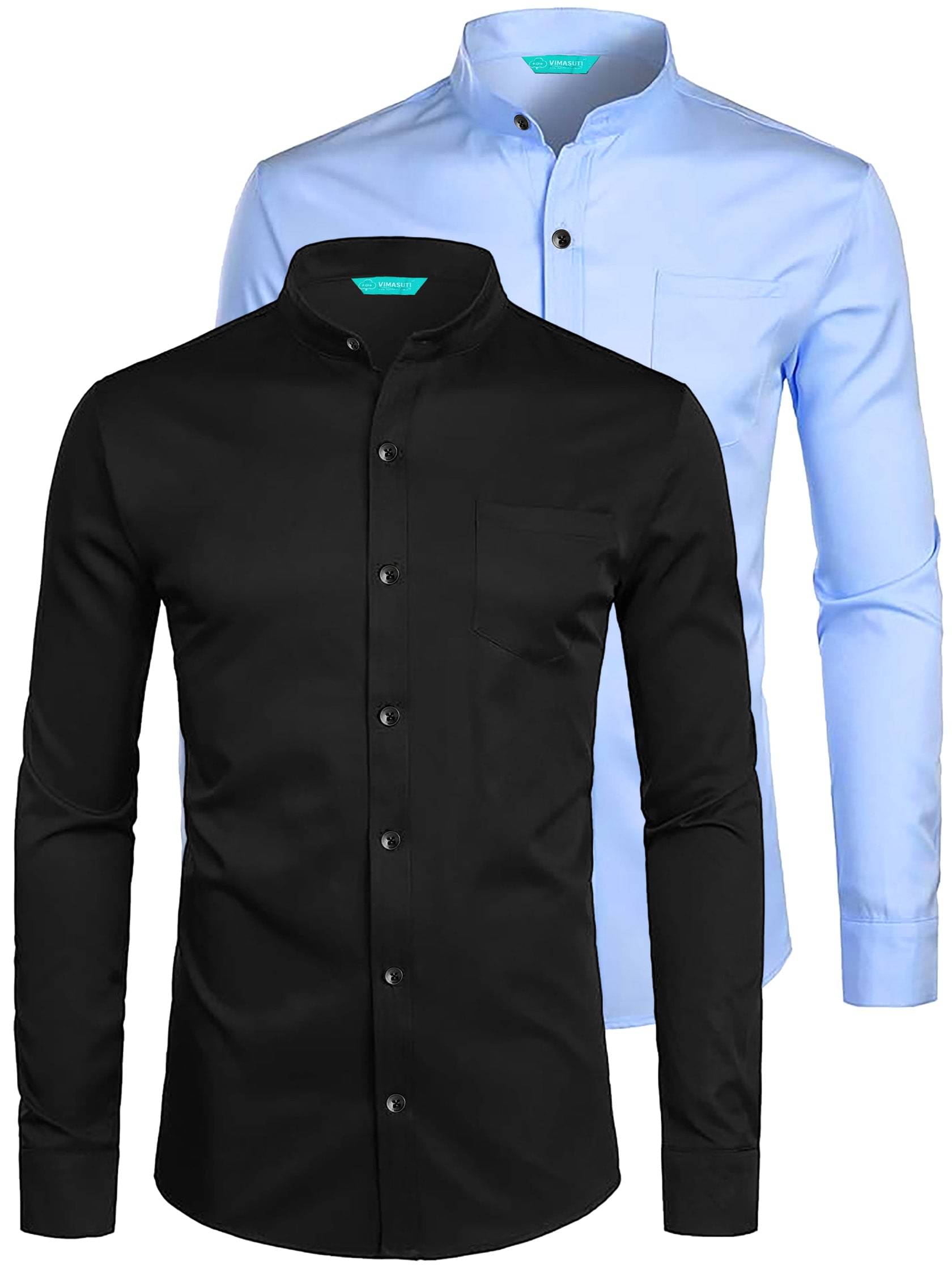 VIMASUTI Cotton Blend Slim Fit Solids Full Sleeves Men's Casual Shirt - Mint Green ( Pack of 2 ) VIMASUTI Cotton Blend Slim Fit Solids Full Sleeves Men's Casual Shirt - Mint Green ( Pack of 2 )