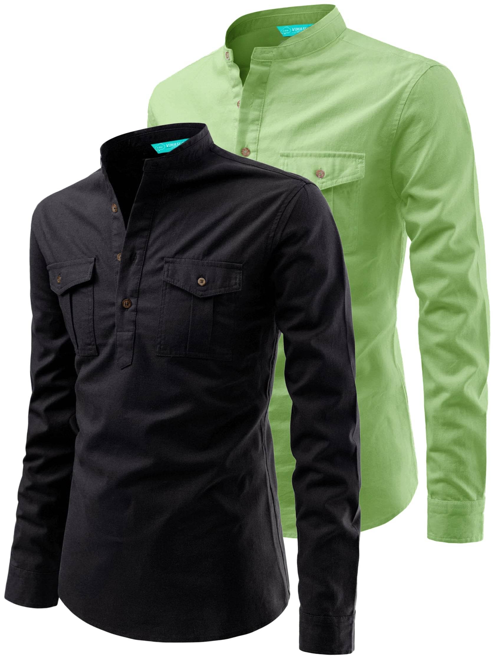 VIMASUTI Sea Green Cotton Men's Regular Kurta ( Pack of 2 ) VIMASUTI Sea Green Cotton Men's Regular Kurta ( Pack of 2 )
