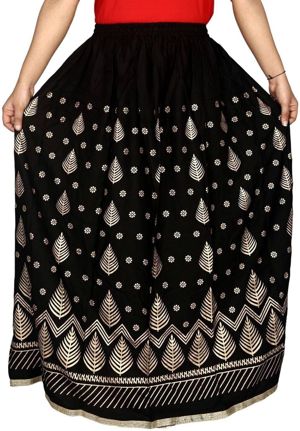     			yashiv Black Viscose Women's Flared Skirt ( Pack of 1 )