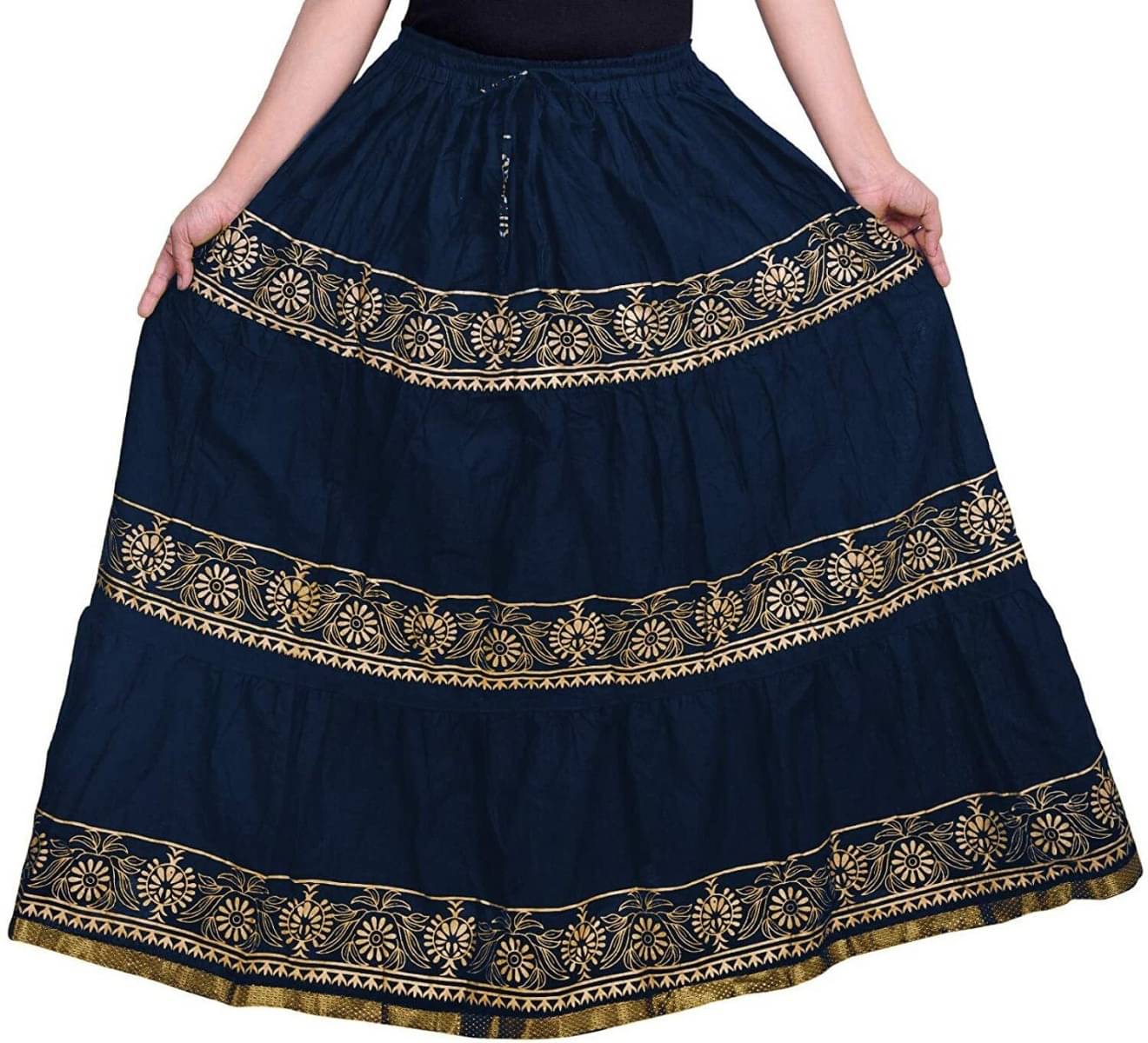     			yashiv Blue Viscose Women's Flared Skirt ( Pack of 1 )