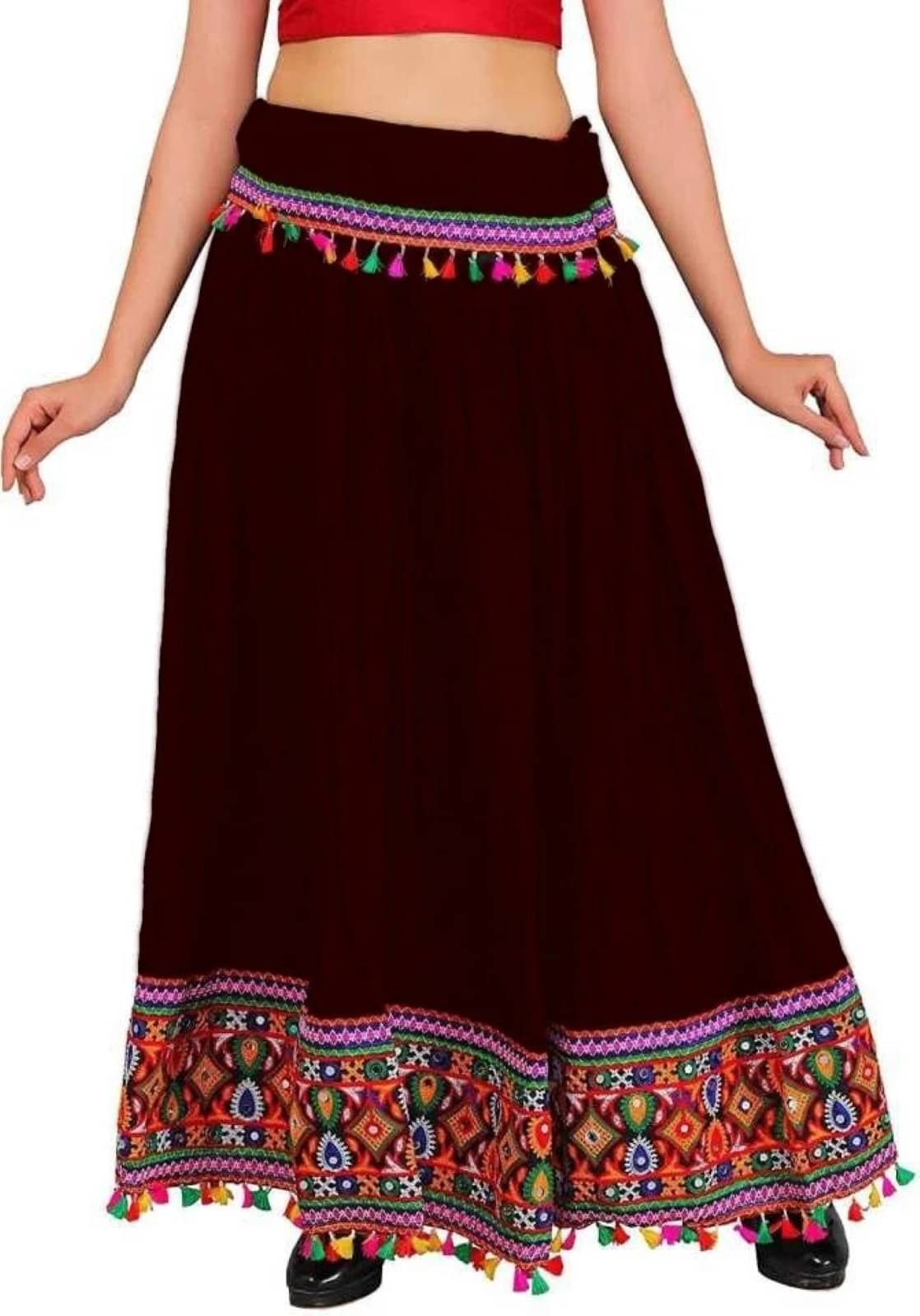 yashiv Multicolor Viscose Women's Flared Skirt ( Pack of 1 ) yashiv Multicolor Viscose Women's Flared Skirt ( Pack of 1 )
