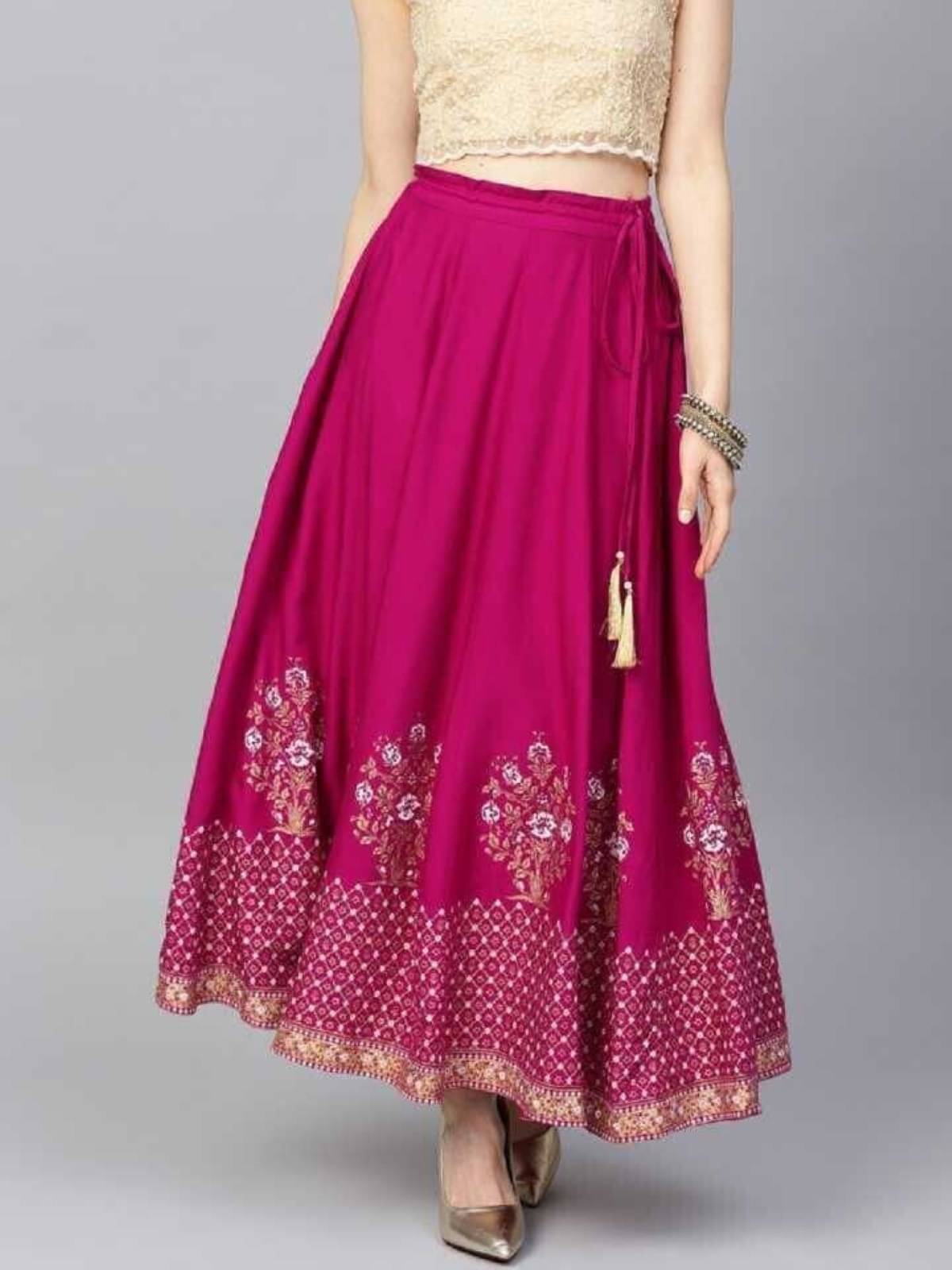 yashiv Pink Viscose Women's Flared Skirt ( Pack of 1 ) yashiv Pink Viscose Women's Flared Skirt ( Pack of 1 )
