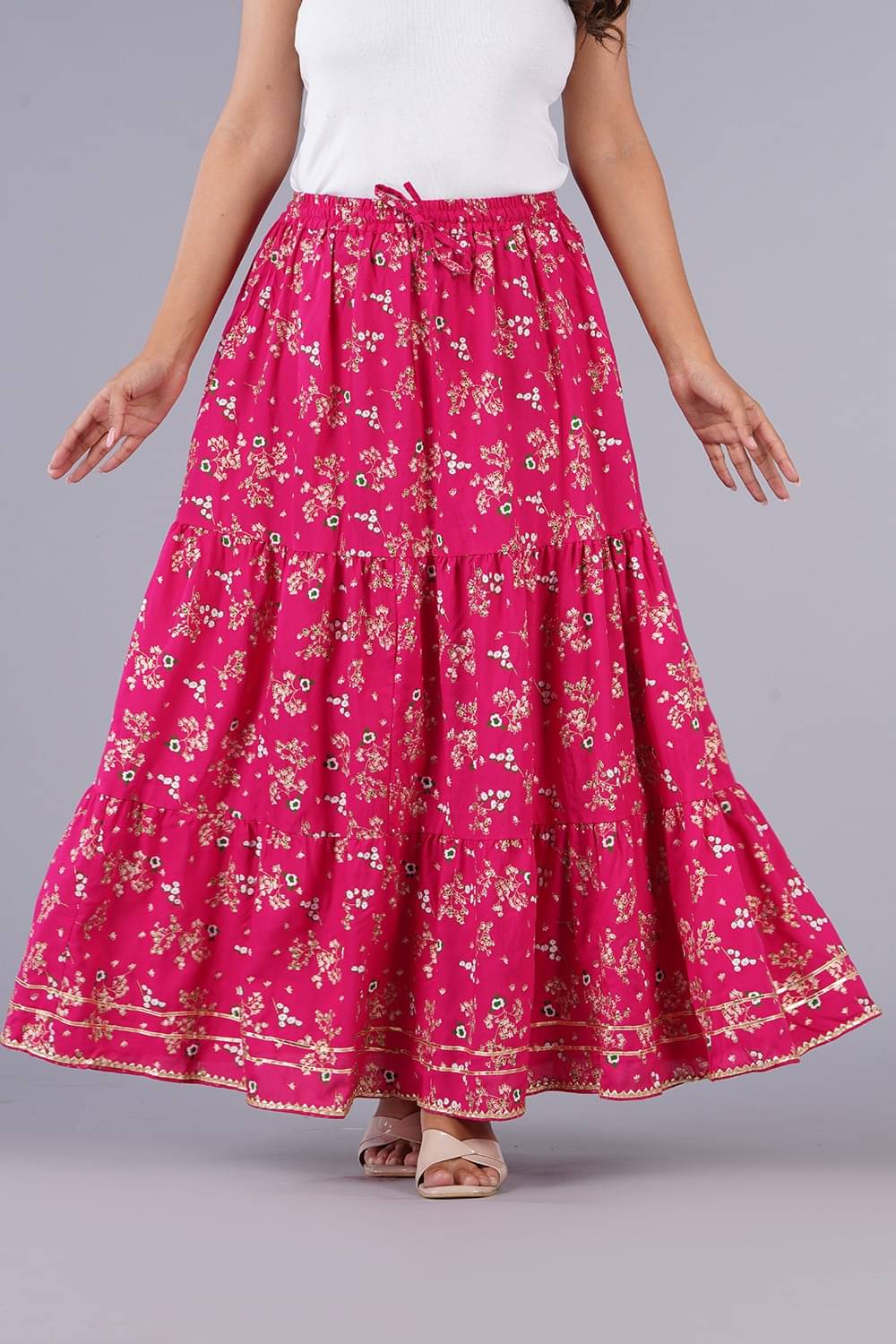 yashiv Pink Viscose Women's Flared Skirt ( Pack of 1 ) yashiv Pink Viscose Women's Flared Skirt ( Pack of 1 )