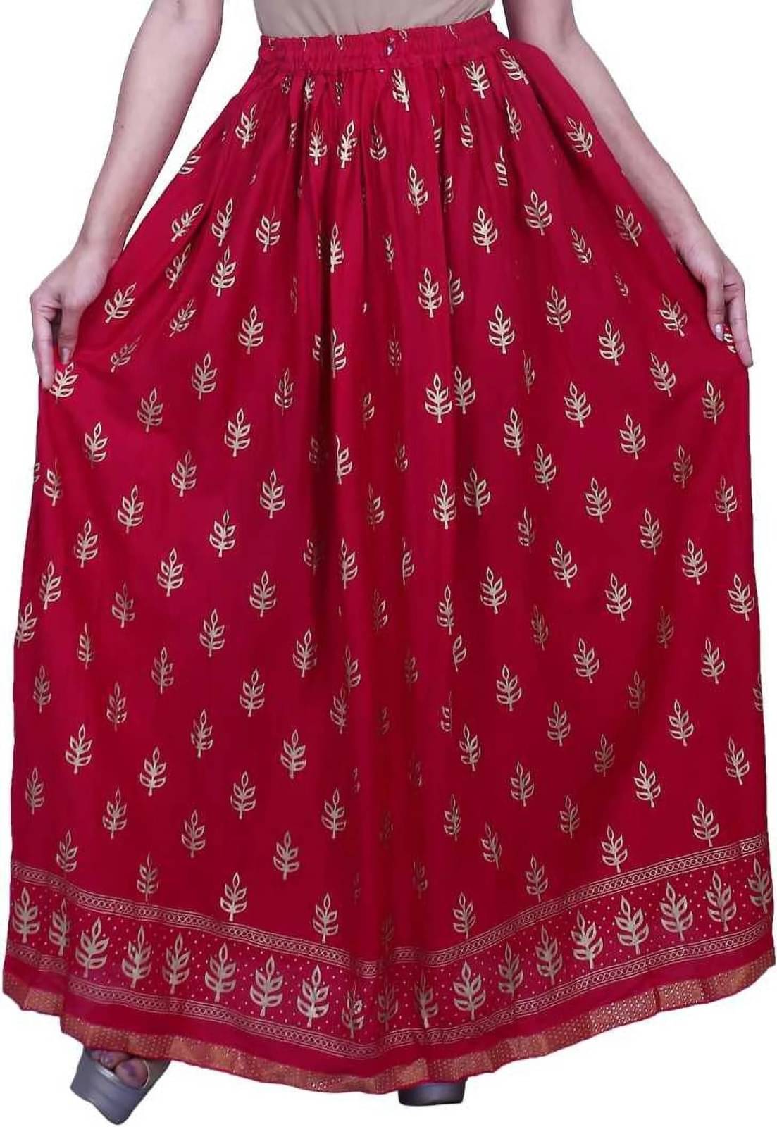     			yashiv Red Cotton Women's Flared Skirt ( Pack of 1 )