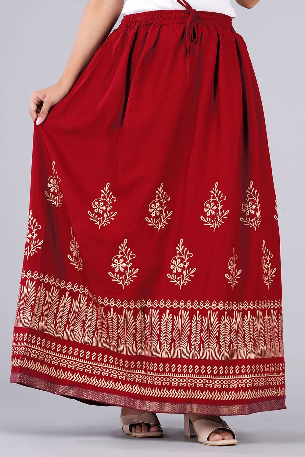yashiv Red Viscose Women's Flared Skirt ( Pack of 1 ) yashiv Red Viscose Women's Flared Skirt ( Pack of 1 )