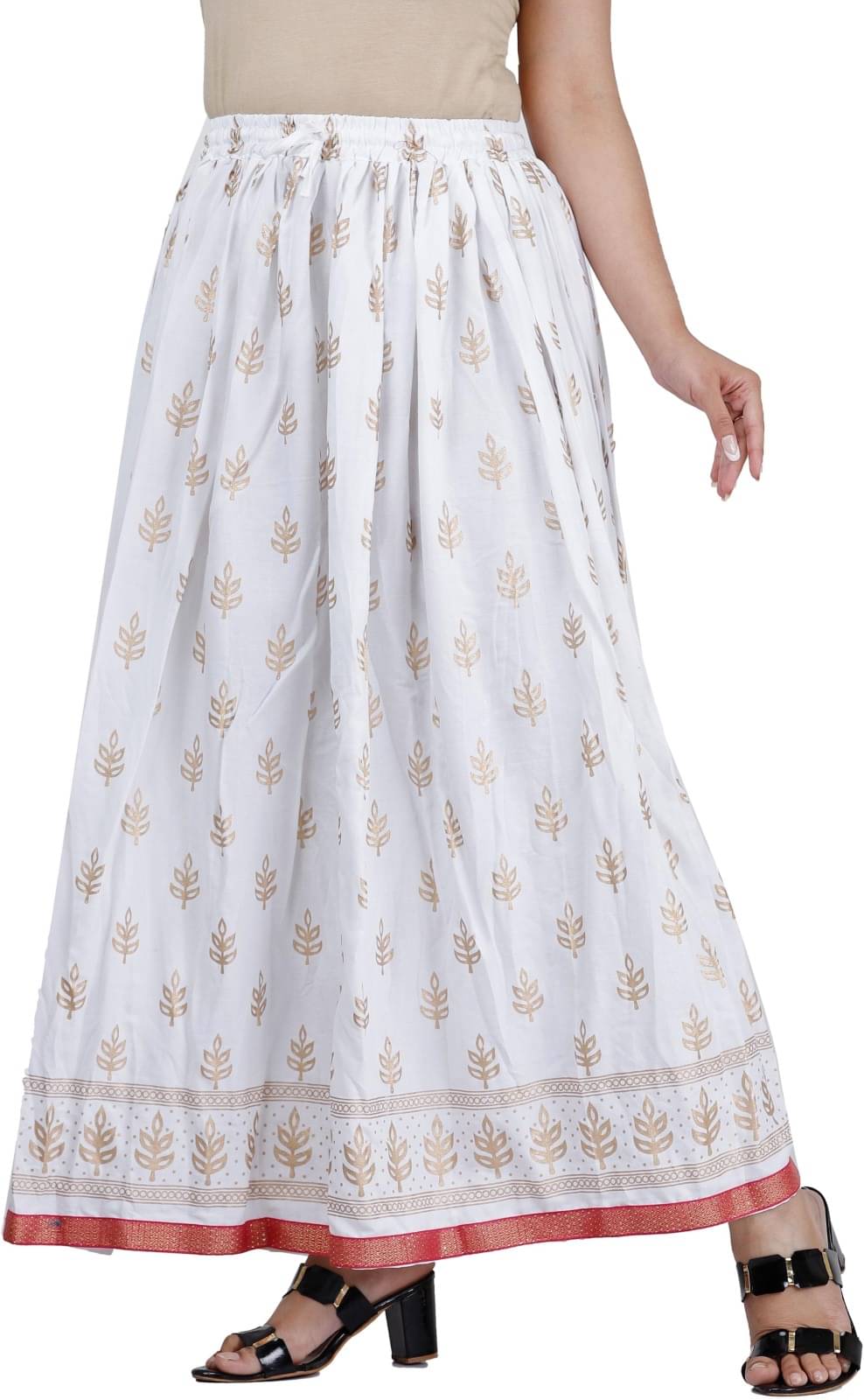 yashiv White Viscose Women's Flared Skirt ( Pack of 1 ) yashiv White Viscose Women's Flared Skirt ( Pack of 1 )