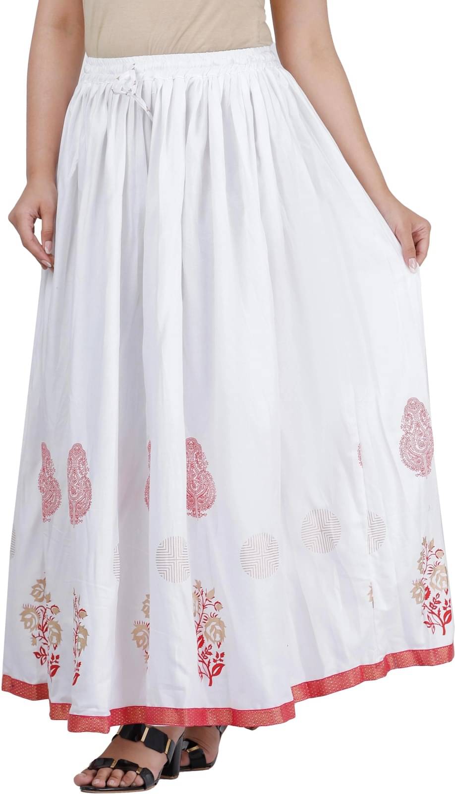     			yashiv White Viscose Women's Flared Skirt ( Pack of 1 )