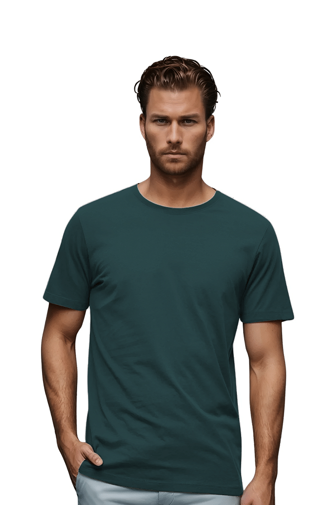 BLUEFICUS Men Polyester Regular Fit Solid T-Shirt ( Dark Green ) BLUEFICUS Men Polyester Regular Fit Solid T-Shirt ( Dark Green )