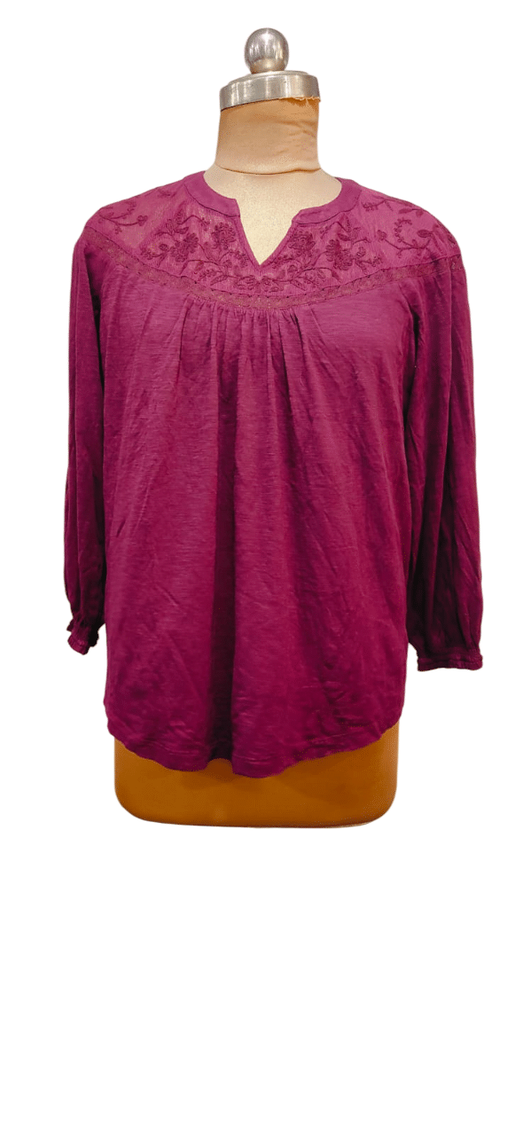 CIEARO VINTAGE Women's Cotton Regular Top ( Maroon ) CIEARO VINTAGE Women's Cotton Regular Top ( Maroon )
