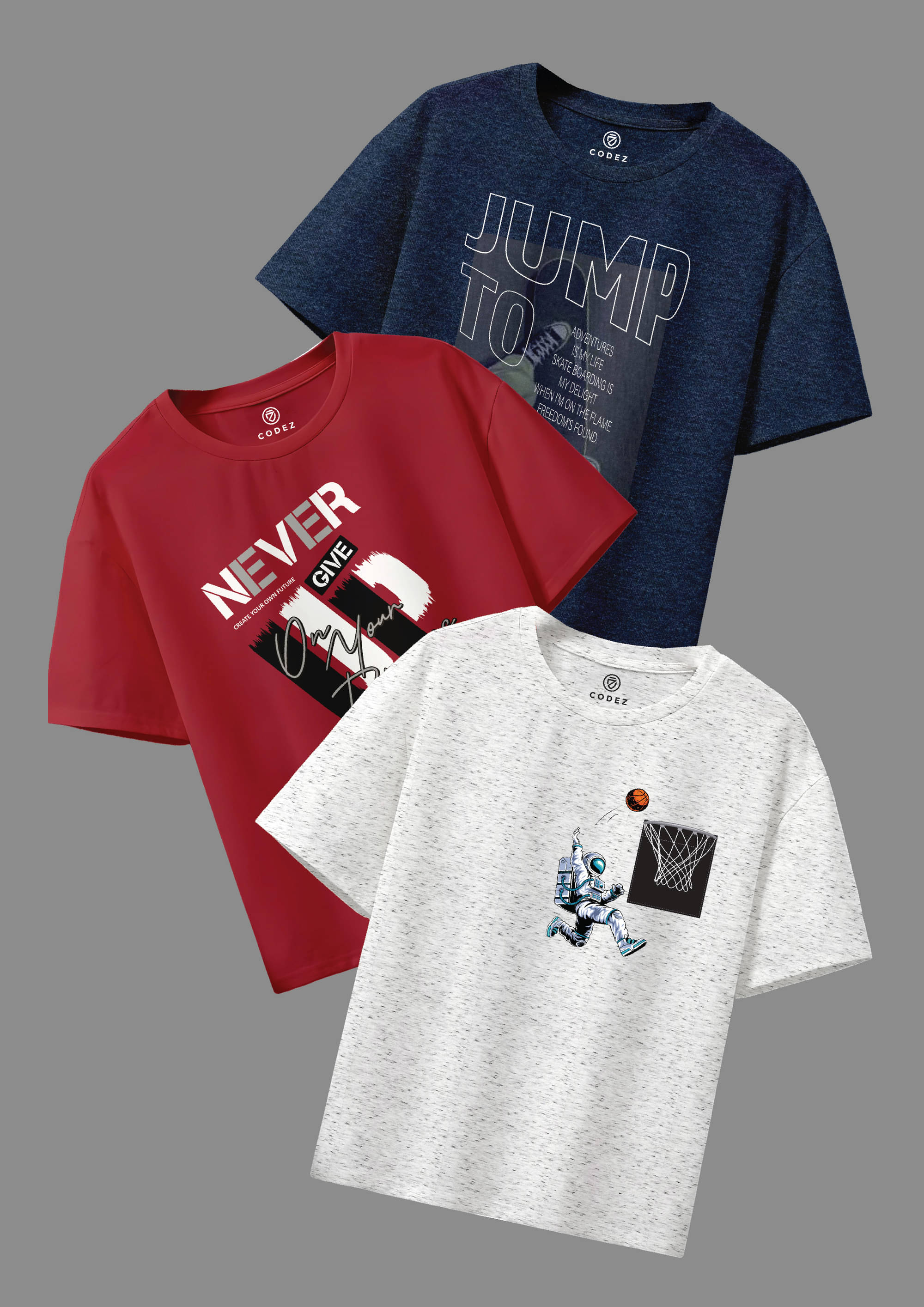     			CODEZ Pack of 5 Boys Cotton Blend T-Shirt ( Multicolor 8 )