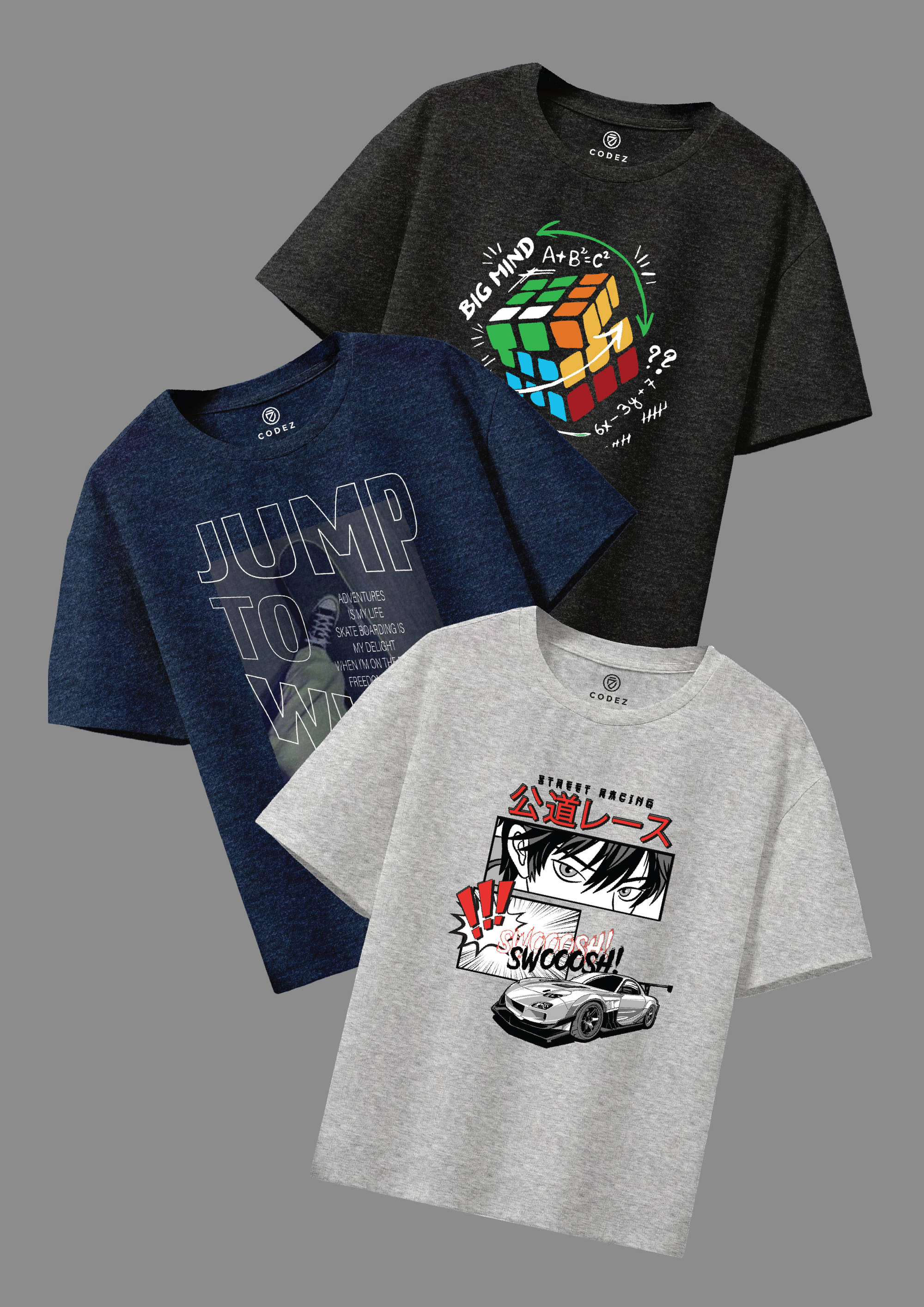     			CODEZ Pack of 2 Boys Cotton Blend T-Shirt ( Multicolor 5 )