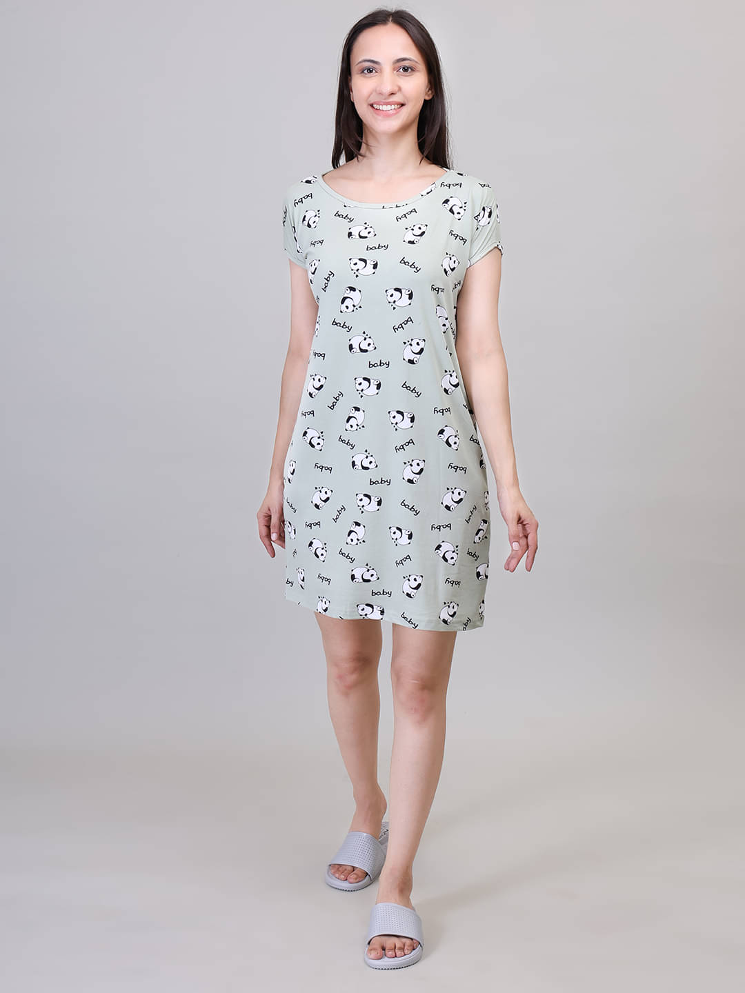    			Camey Green Viscose Women's Nightwear Nighty & Night Gowns ( Pack of 1 )