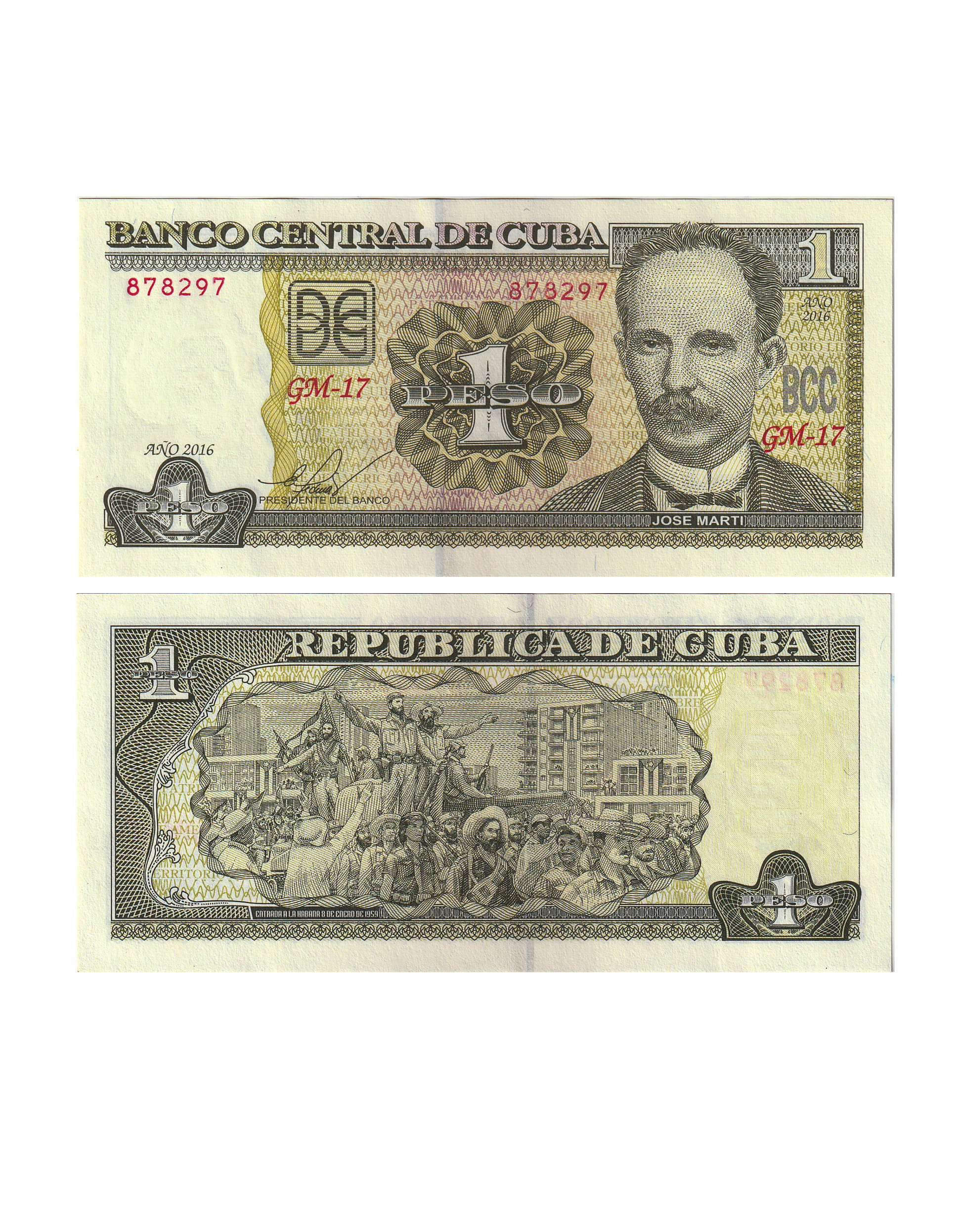     			Cuba 1 Pesos Top Grade Gem UNC Note for Collection