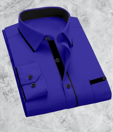     			DEVILFASHION Rayon Regular Fit Solids Full Sleeves Men's Casual Shirt - Blue ( Pack of 1 )