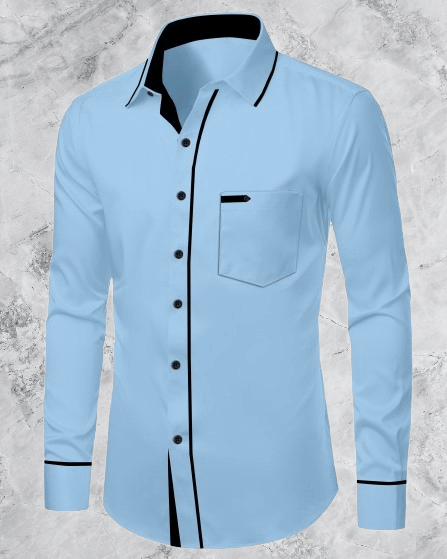     			DEVILFASHION Rayon Regular Fit Solids Full Sleeves Men's Casual Shirt - Aqua Blue ( Pack of 1 )
