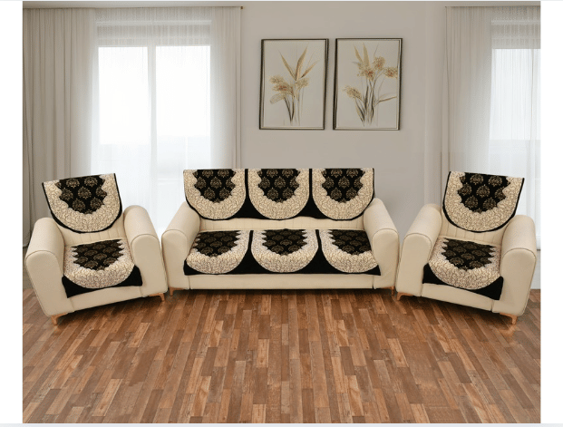     			FURNISHING HUT 5 Seater Chenille Sofa Cover ( Pack of 1 )