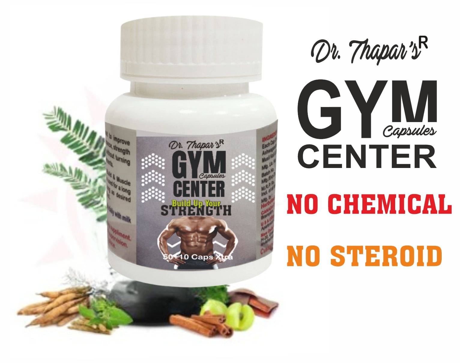     			Herbotech Canada Gym Centre Body Builder & Grow Caps 50+10 Xtra