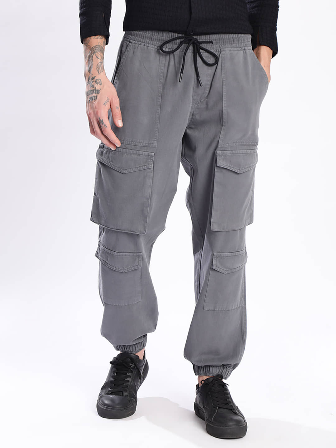 IVOC Relax Flat Men's Joggers - Grey ( Pack of 1 ) - Trousers | Buy online on ZillyBuy
