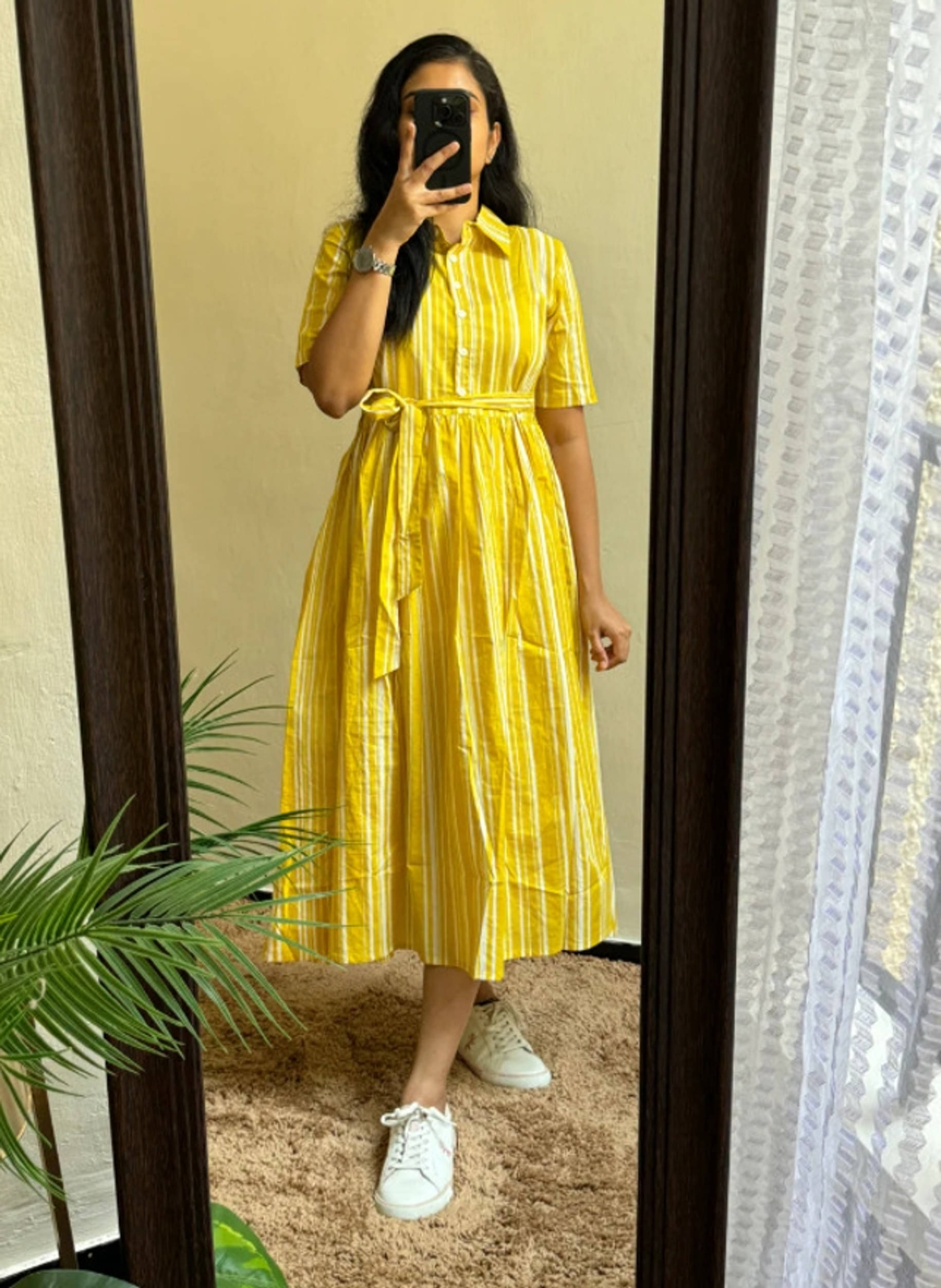 JASH CREATION Women Cotton Blend Printed Fit & Flare Dress ( Yellow ) JASH CREATION Women Cotton Blend Printed Fit & Flare Dress ( Yellow )