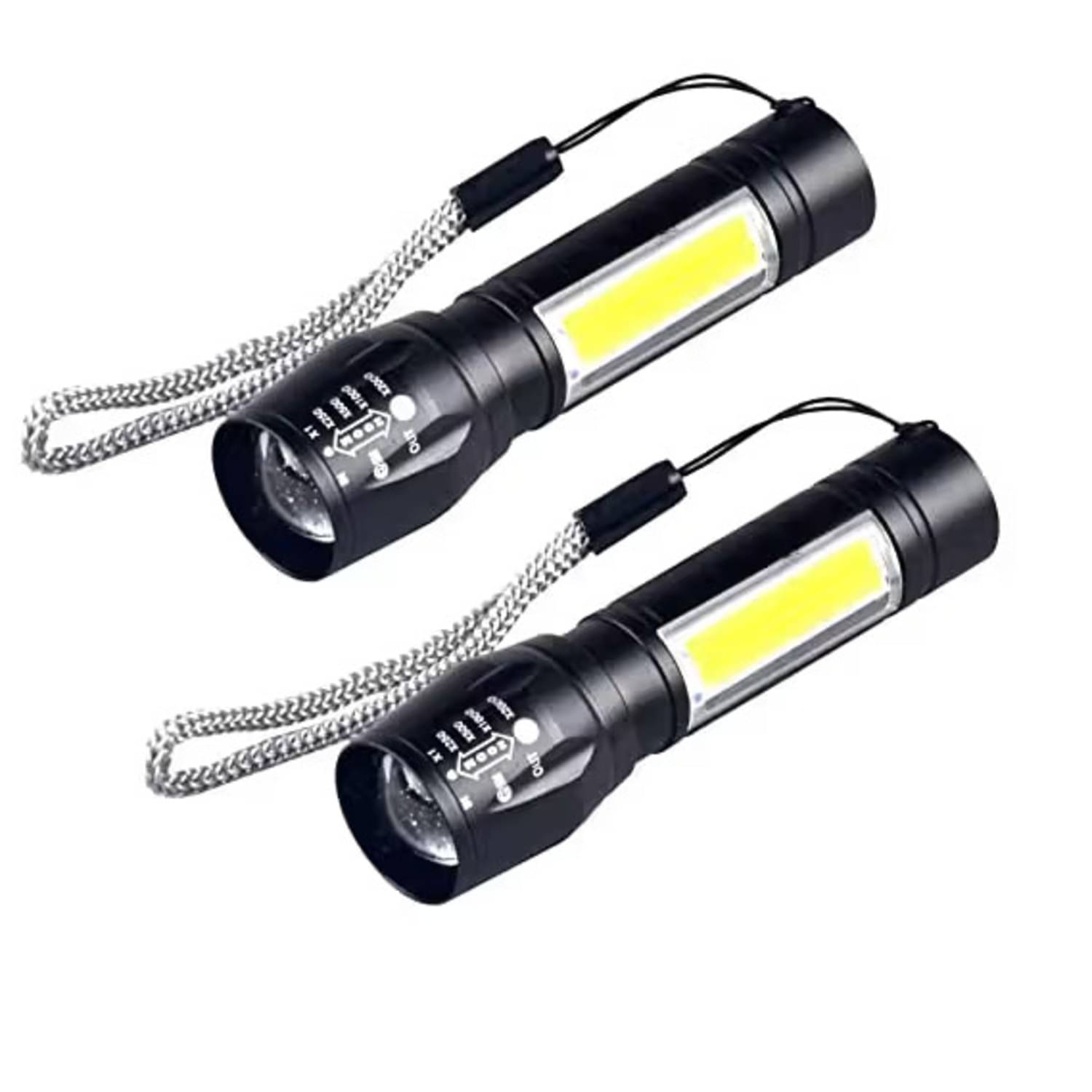     			Kadio - 10W Rechargeable Flashlight Torch ( Pack of 2 )
