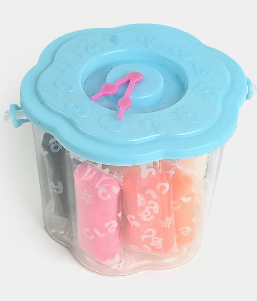 Kalra Magic Multi-Color Soft Clay Bucket for Kids 12 Bright Colors in Resealable Container with Handle Blue - Stationery | Buy online on ZillyBuy