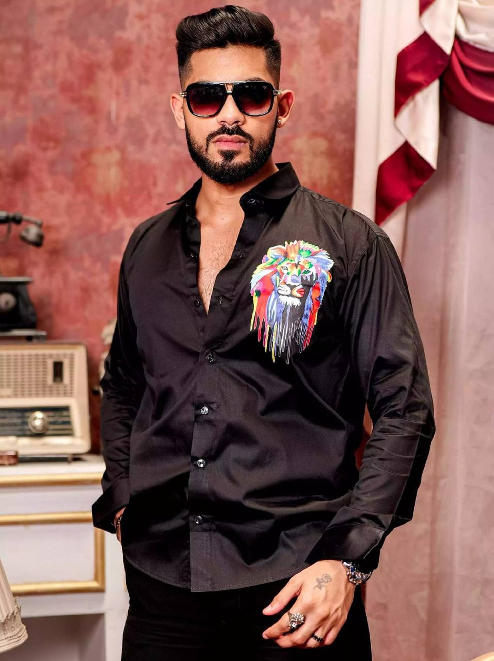     			M5studio 100% Cotton Regular Fit Printed Full Sleeves Men's Casual Shirt - Black ( Pack of 1 )