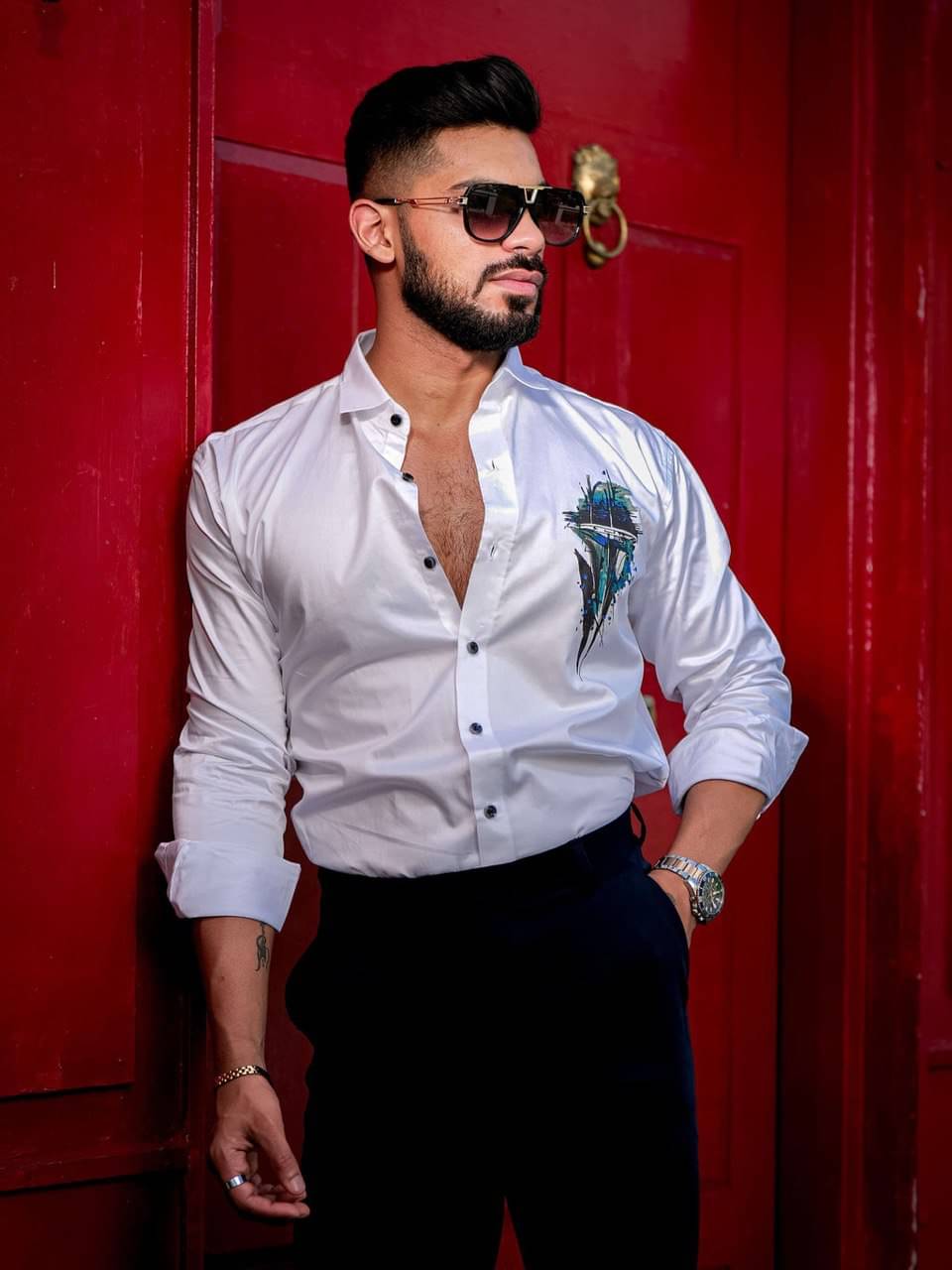 M5studio 100% Cotton Regular Fit Printed Full Sleeves Men's Casual Shirt - White ( Pack of 1 ) M5studio 100% Cotton Regular Fit Printed Full Sleeves Men's Casual Shirt - White ( Pack of 1 )