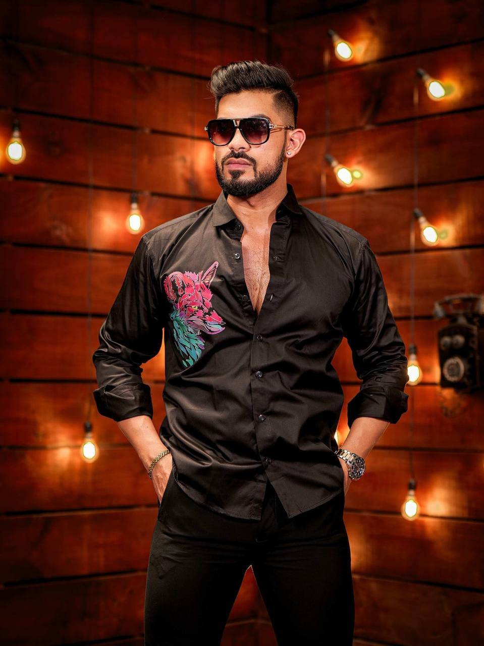M5studio 100% Cotton Regular Fit Printed Full Sleeves Men's Casual Shirt - Black ( Pack of 1 ) M5studio 100% Cotton Regular Fit Printed Full Sleeves Men's Casual Shirt - Black ( Pack of 1 )