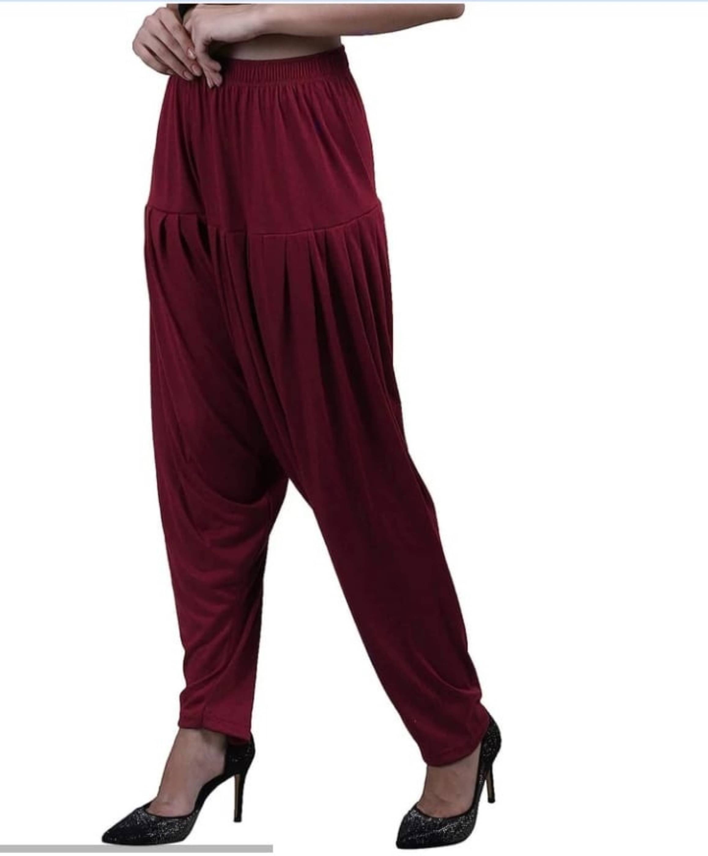     			My Stitches Pack of 1 Cotton Blend Women's Patiala ( Maroon )