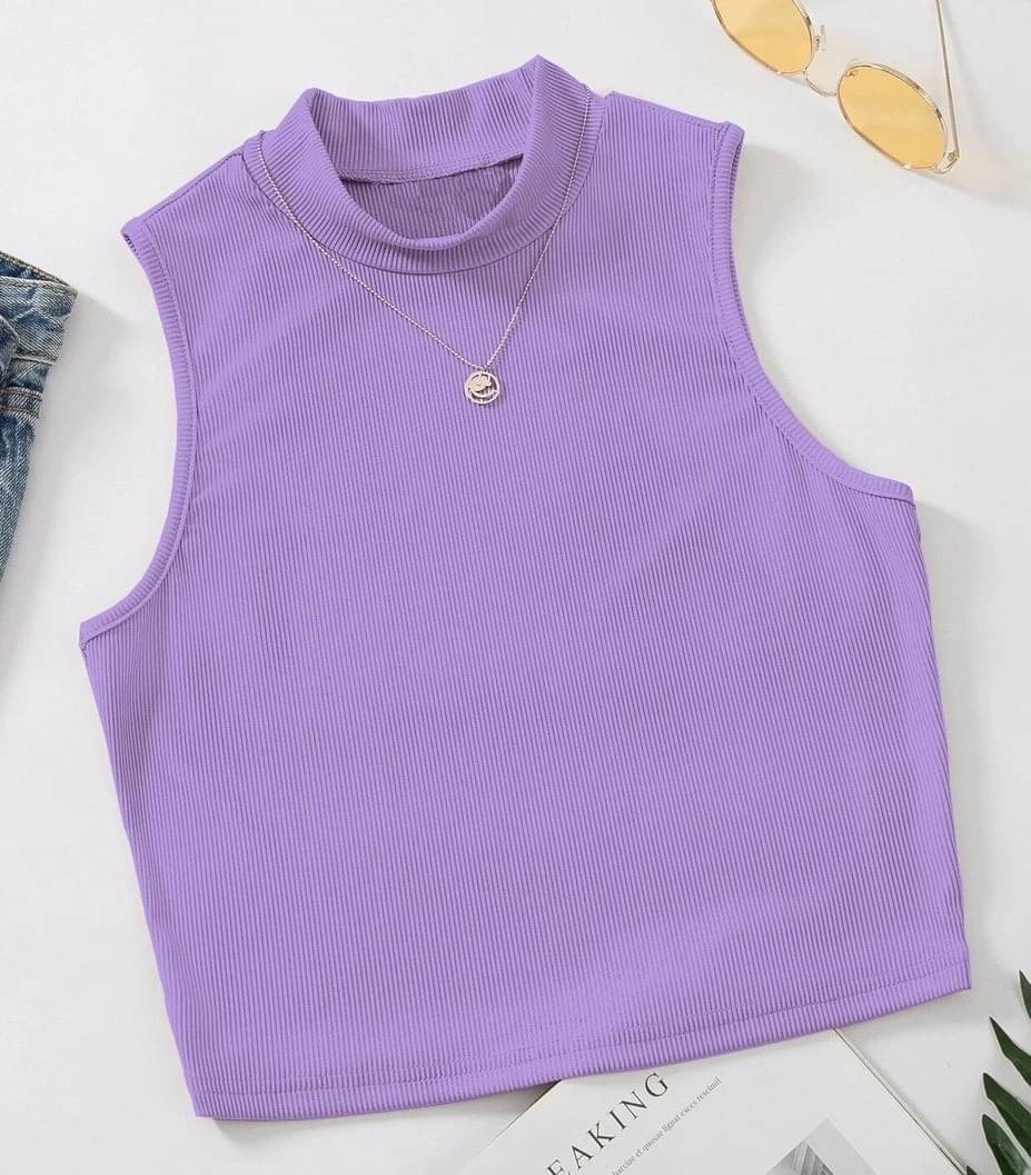 Redamancii Women's Cotton Blend Crop Top ( Purple ) Redamancii Women's Cotton Blend Crop Top ( Purple )