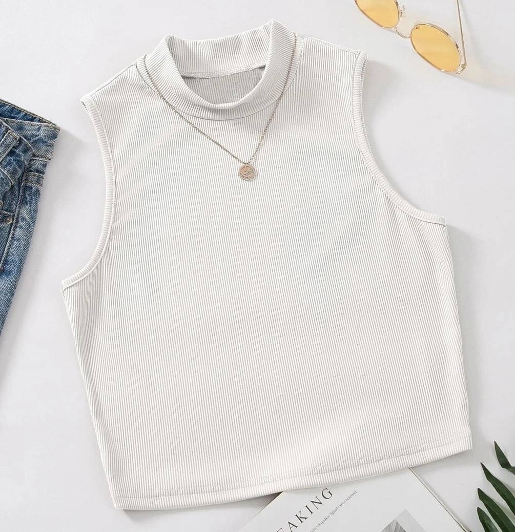 Redamancii Women's Cotton Blend Crop Top ( White ) Redamancii Women's Cotton Blend Crop Top ( White )